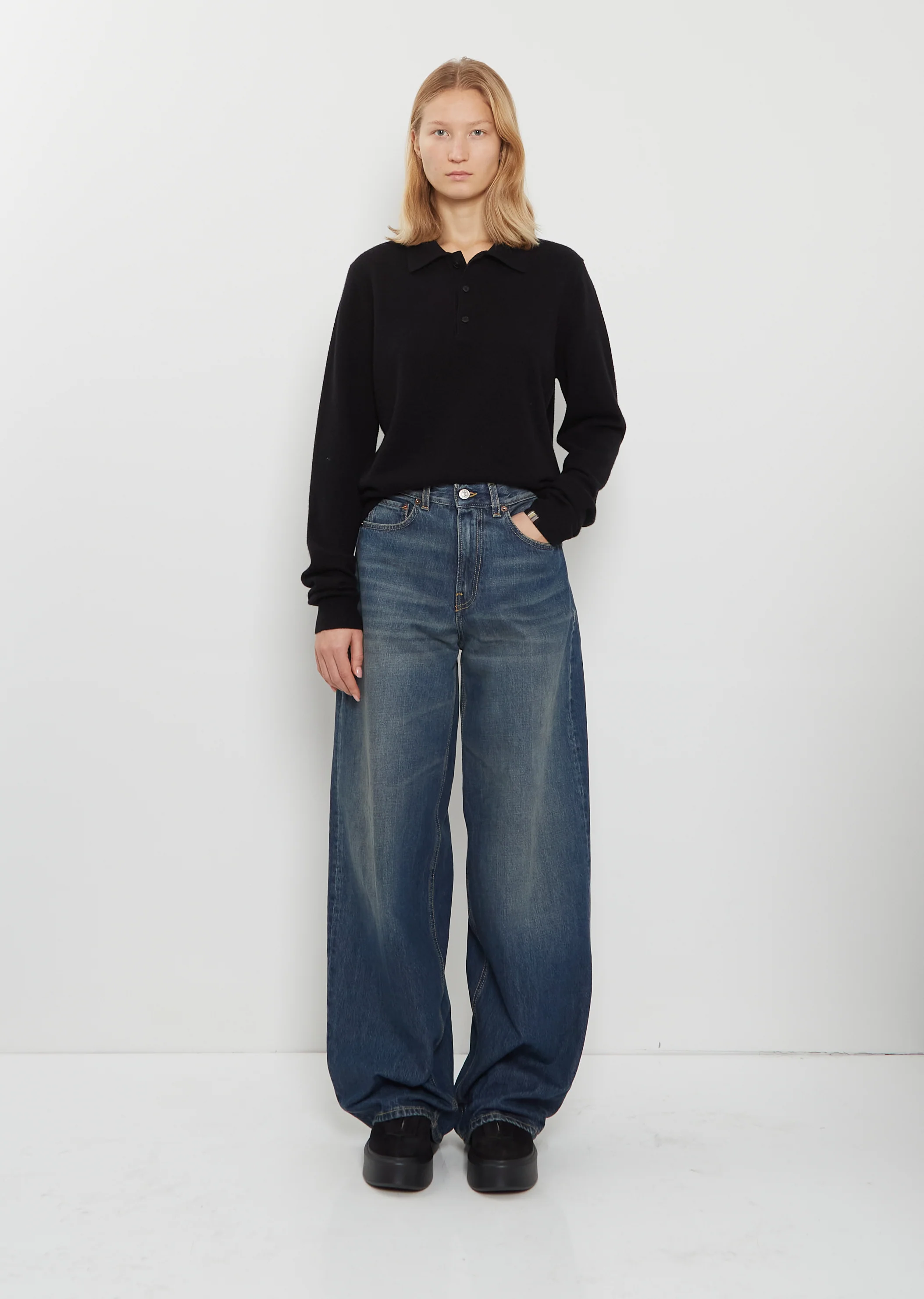 Roomy Cotton Jean — Washed Indigo - Image 4