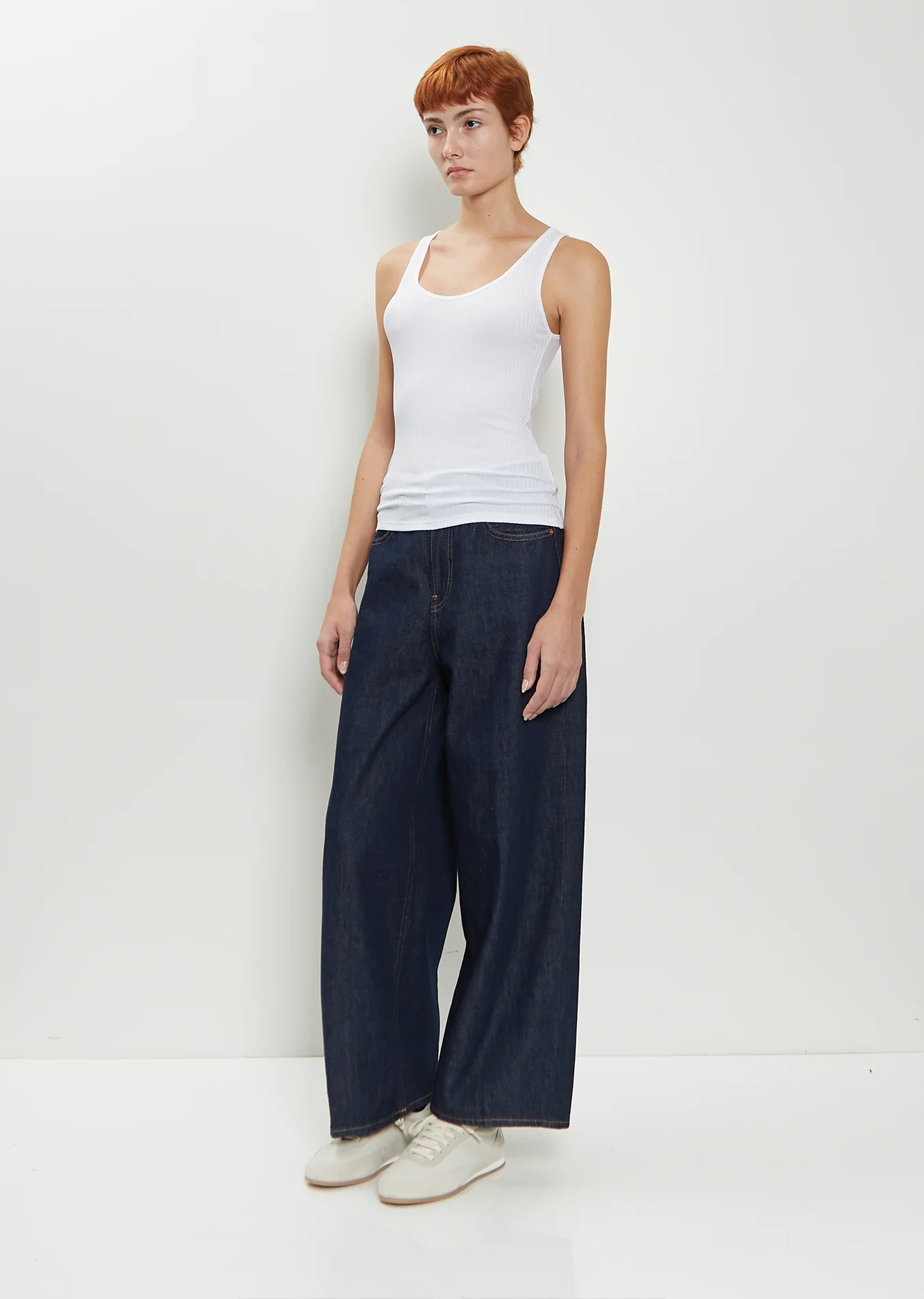 Luiza Organic Cotton Blend Tank — White - Image 4