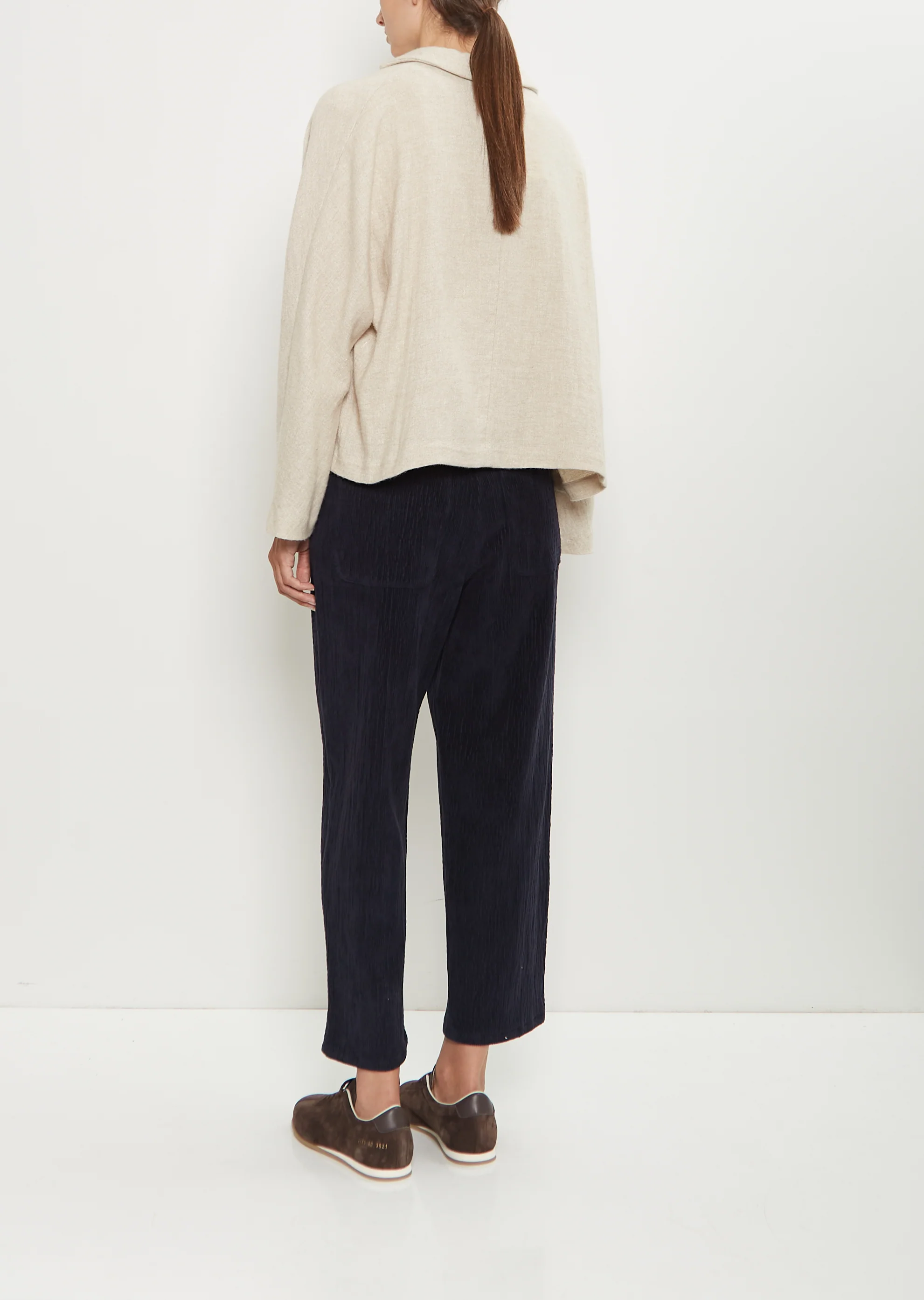 Linen Cashmere Short Open Jacket — Natural - Image 3