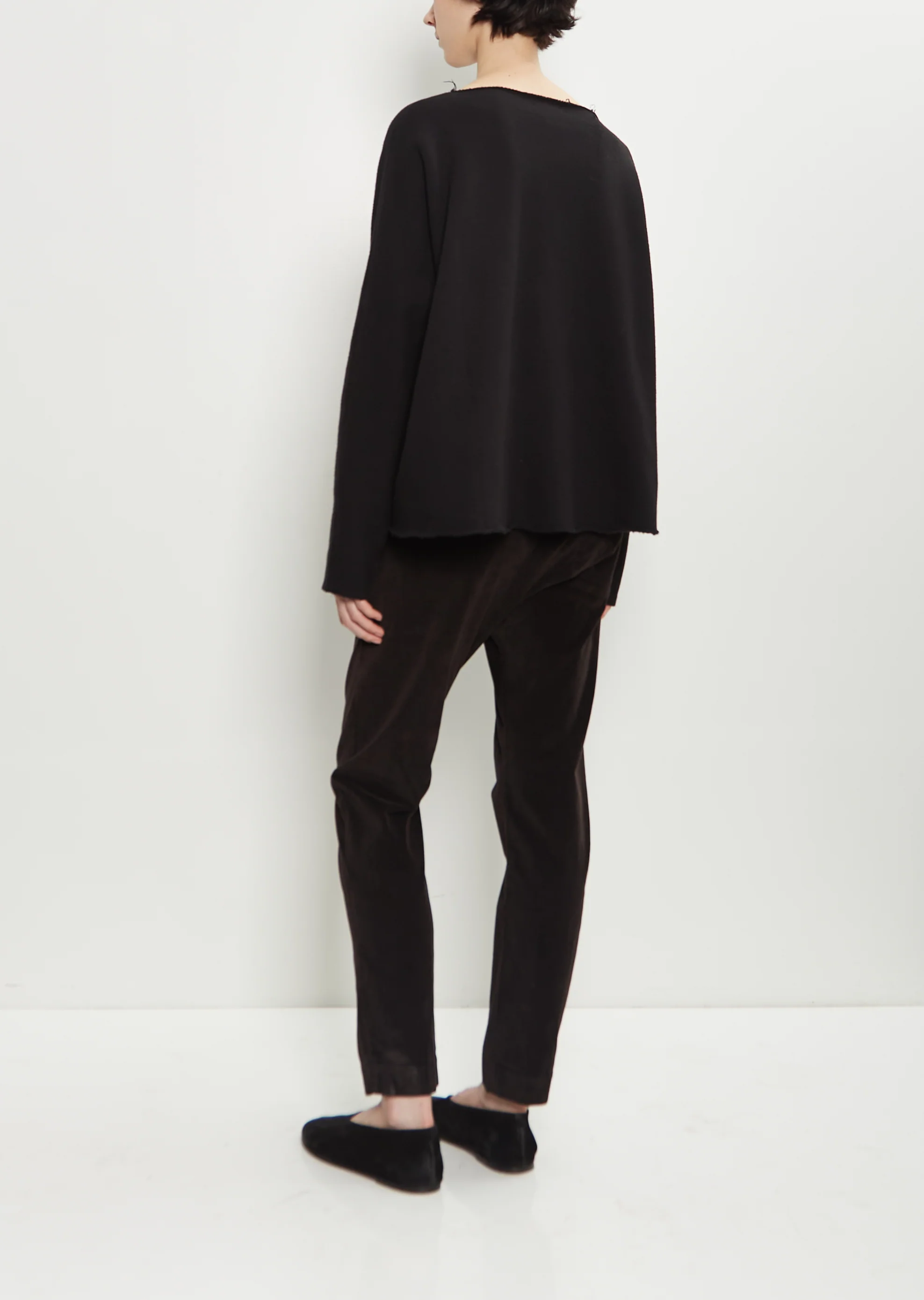 Heavy Jersey Raw Edge Sweater — Black - Image 3