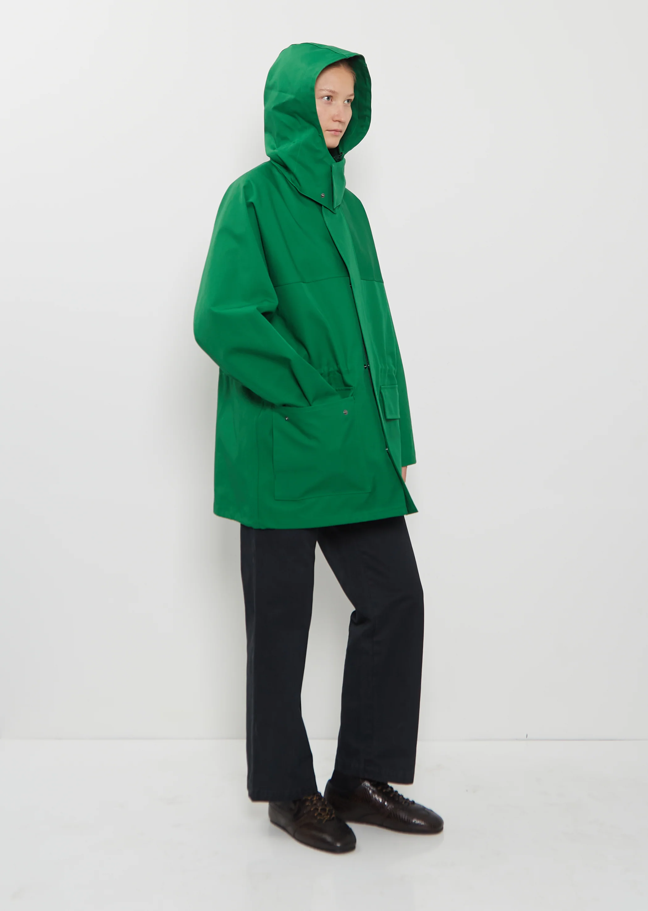 Bonded Cotton Gabardine Blouson — Green - Image 5