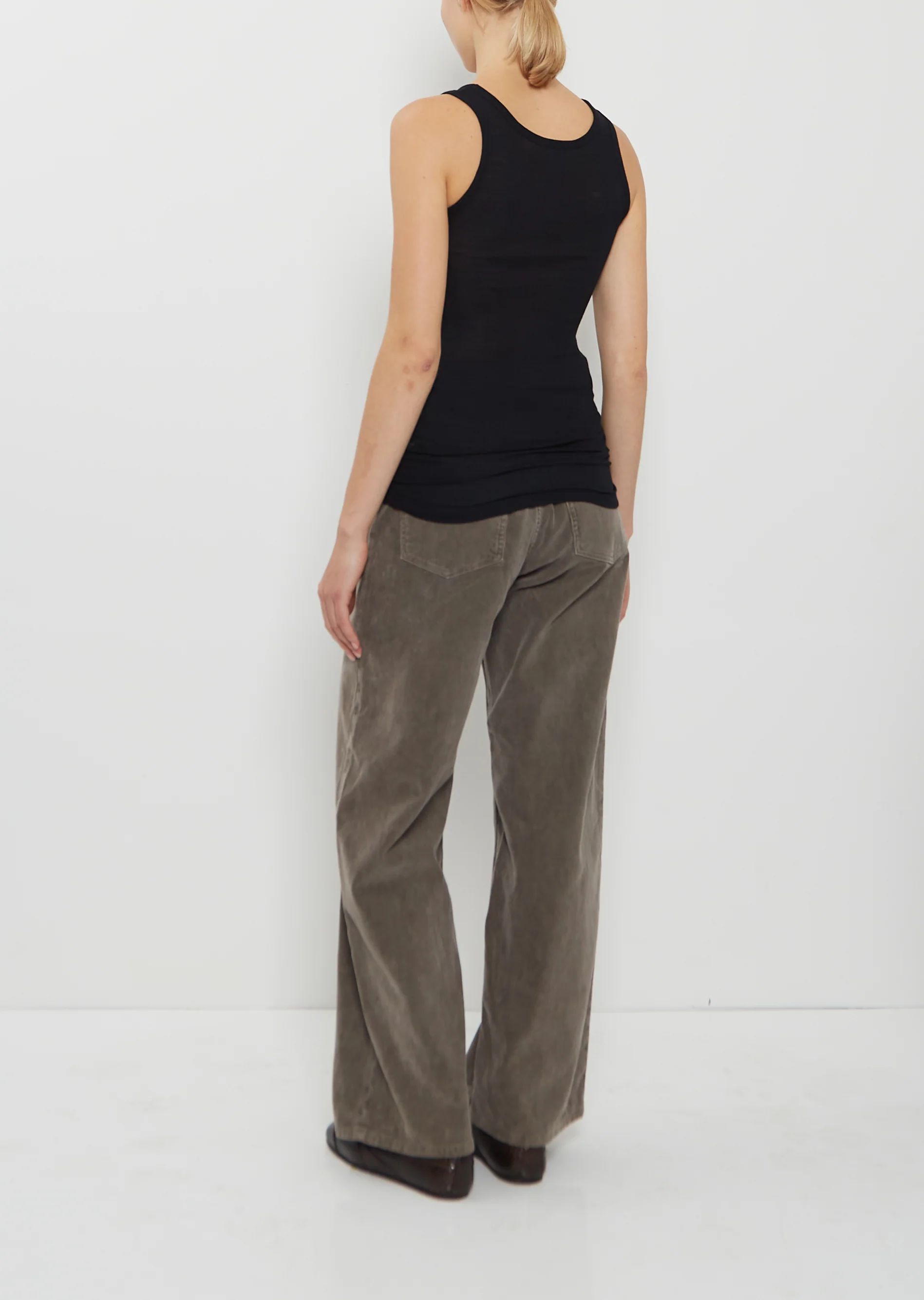 Wool Silk Soft Rib Tank — Black - Image 3