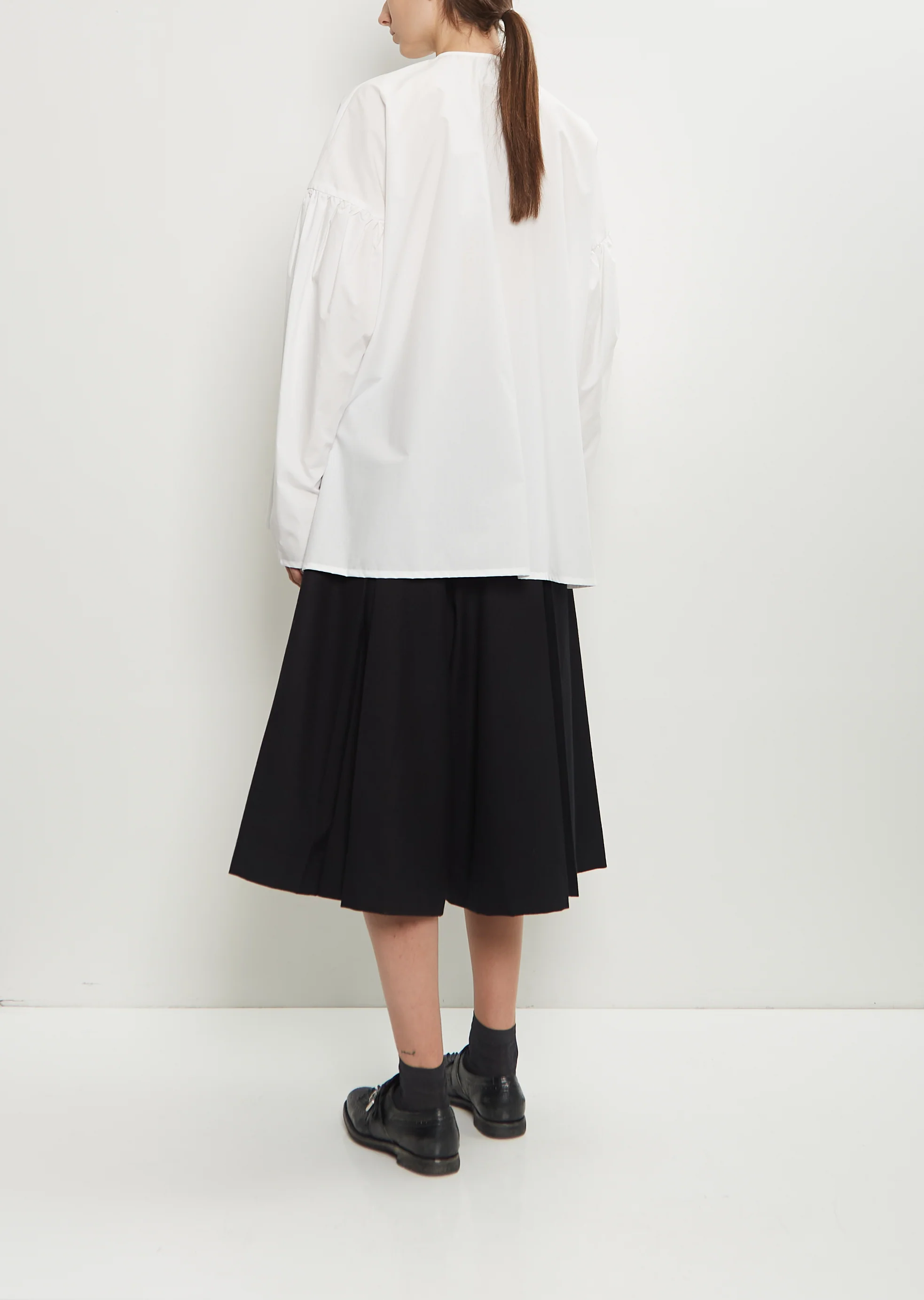 Basil Typewriter Cotton Shirt — Off White - Image 3