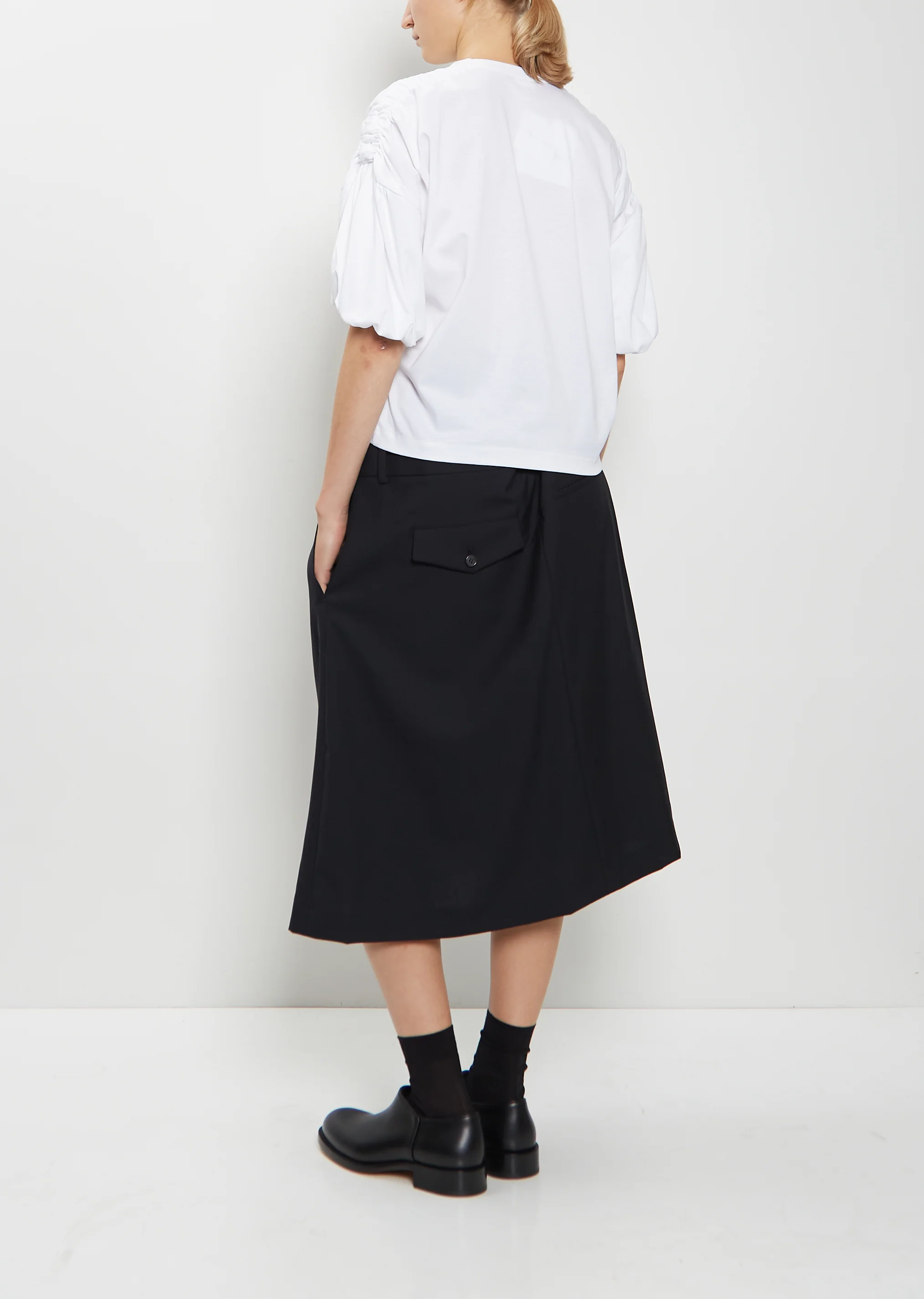 Cotton Ponte Puffed Sleeve T-Shirt - Image 3