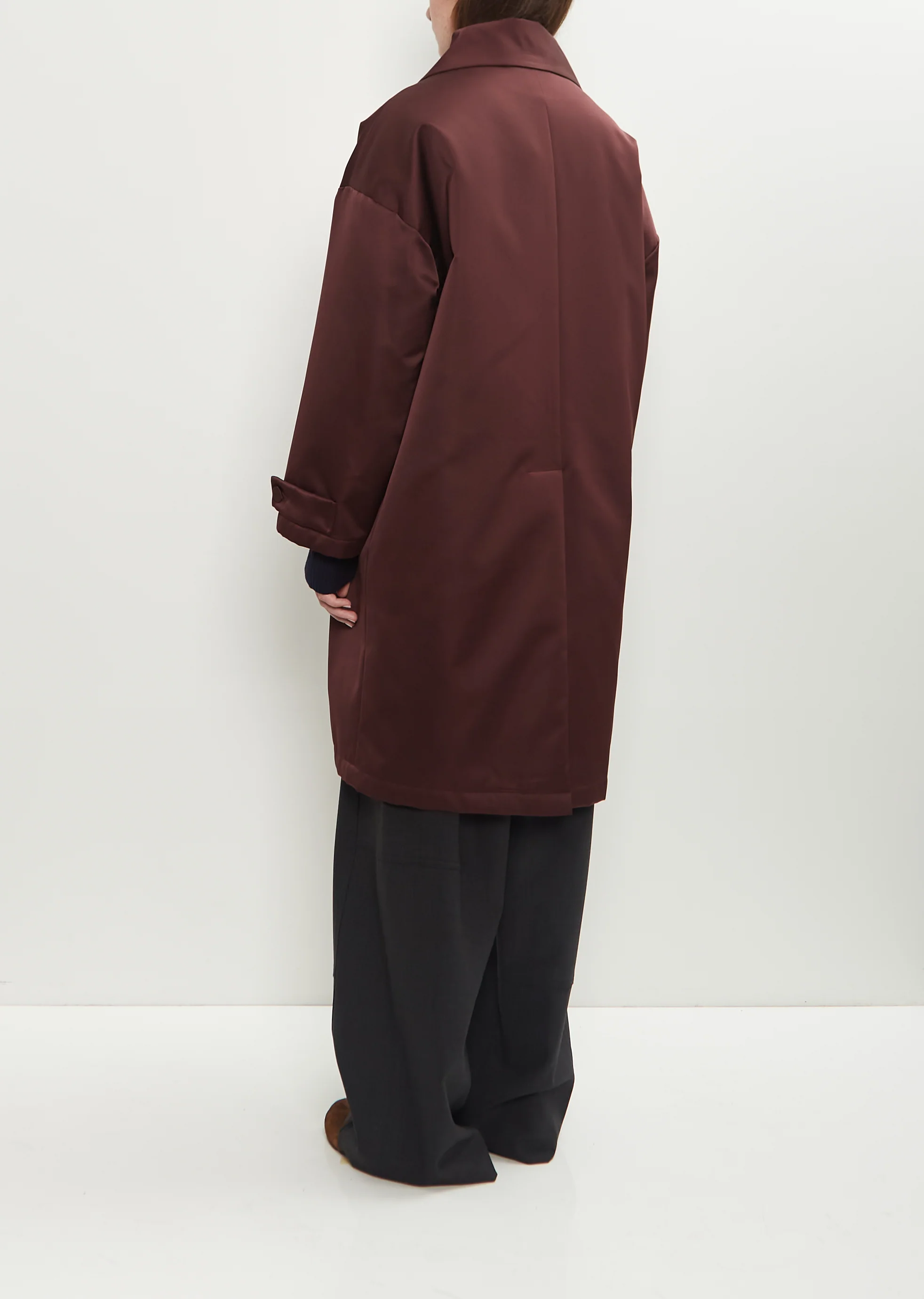 Satin Shawl Collar Coat - Image 3