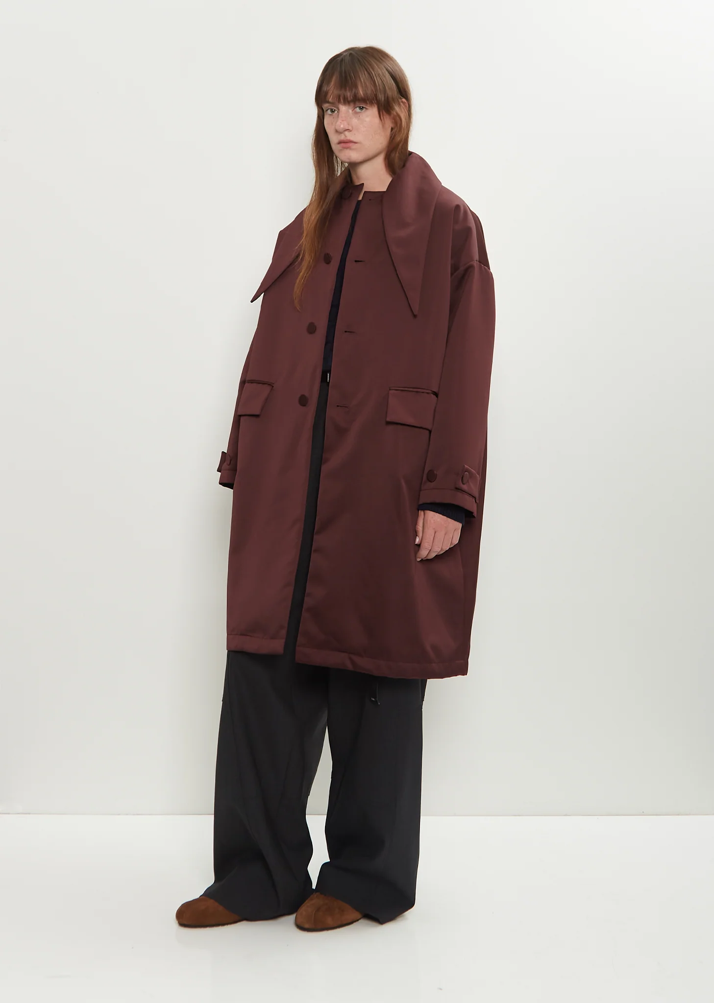Satin Shawl Collar Coat - Image 4