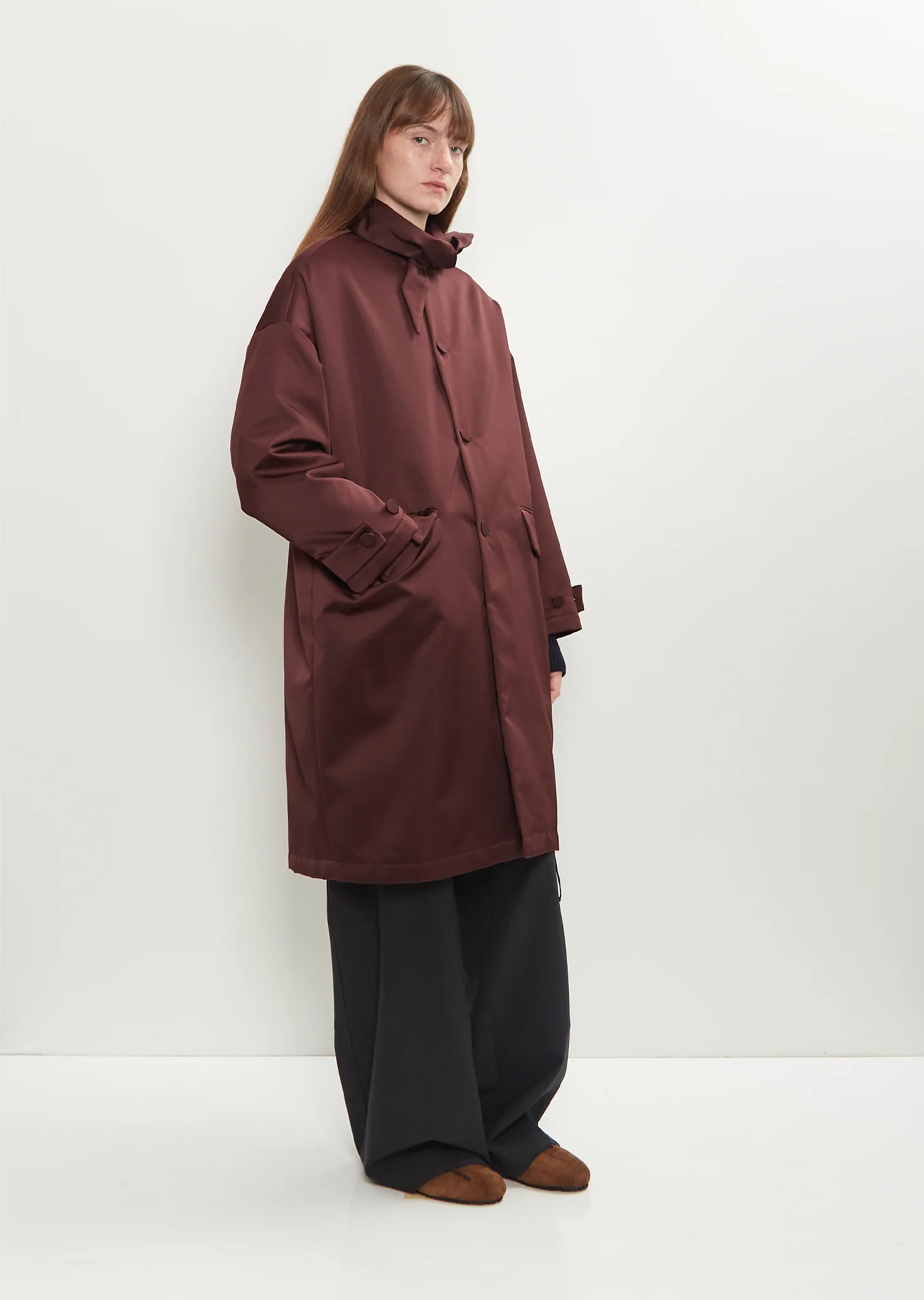 Satin Shawl Collar Coat - Image 5