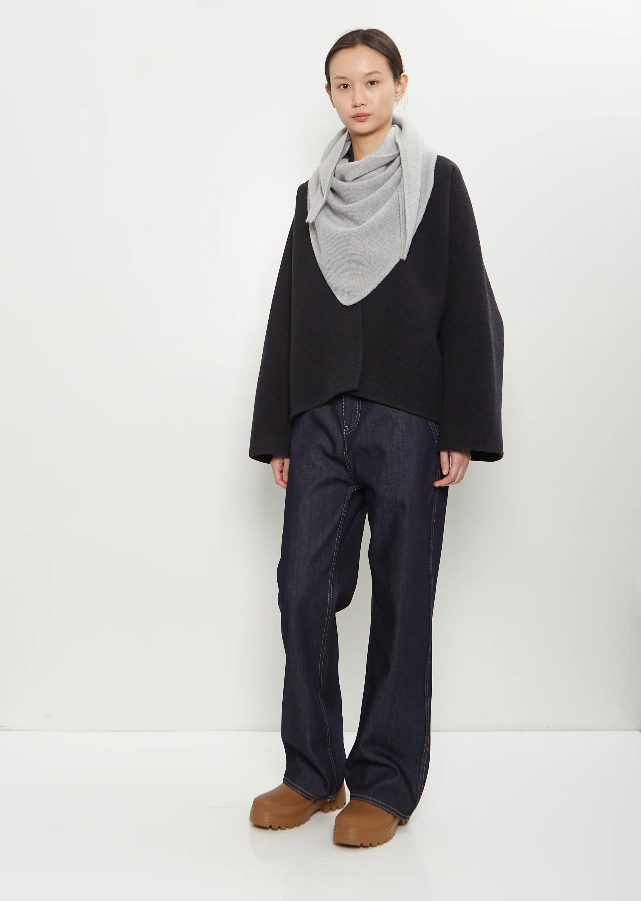 Marc Triangle Scarf — Light Grey - Image 3