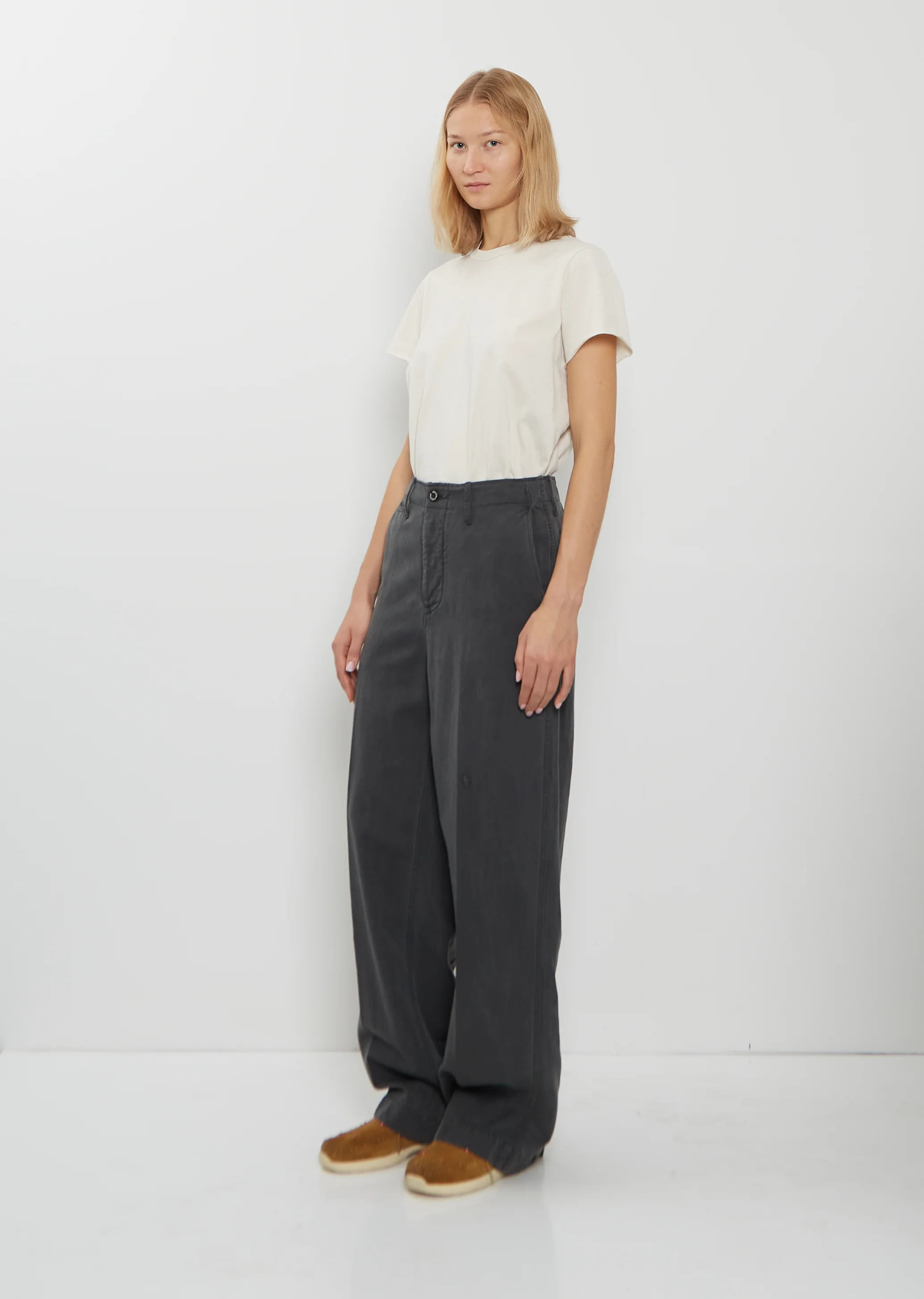 Wool Linen Wide Pants - Image 4
