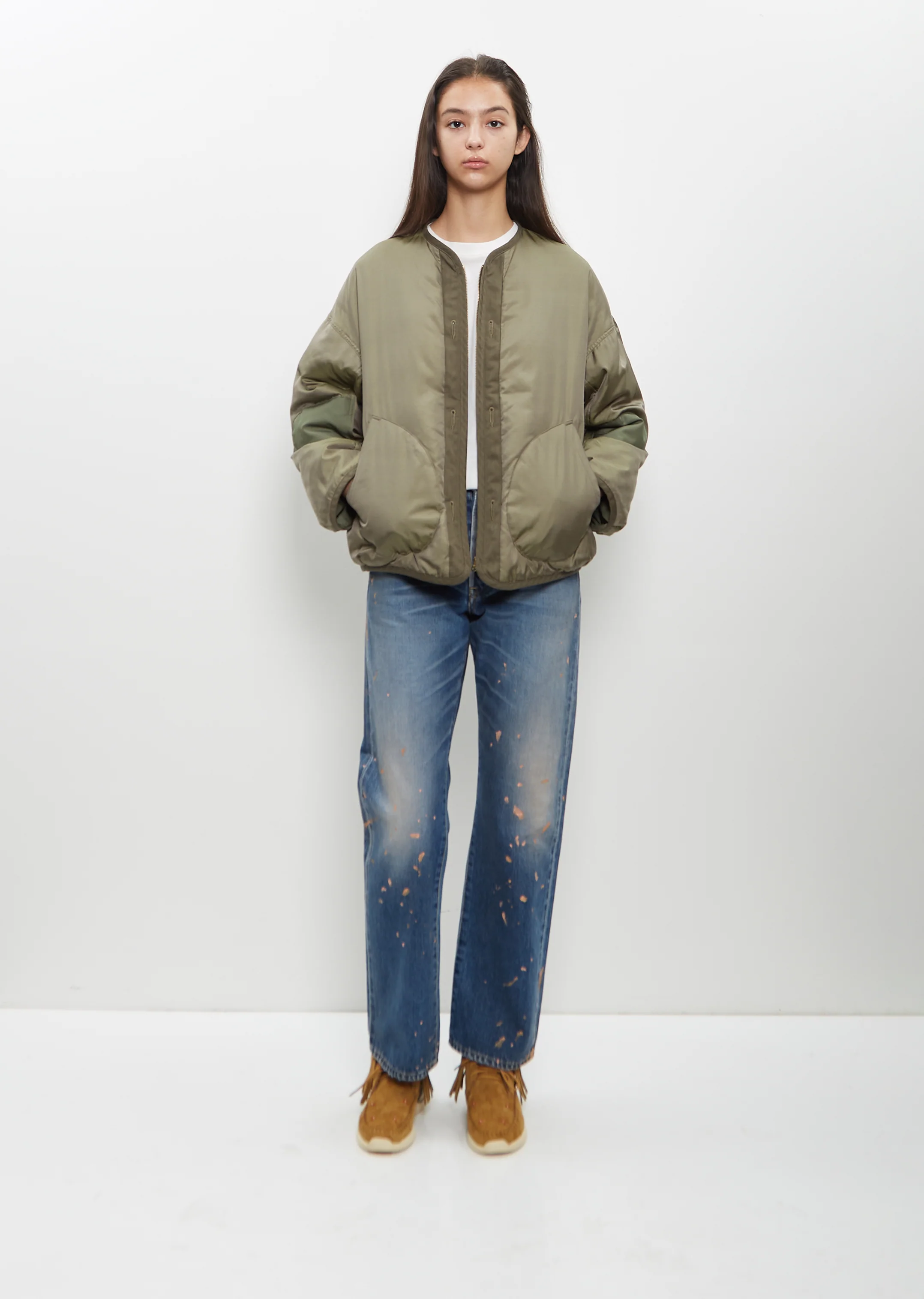 Reversible Liner Down Jacket — Olive - Image 4