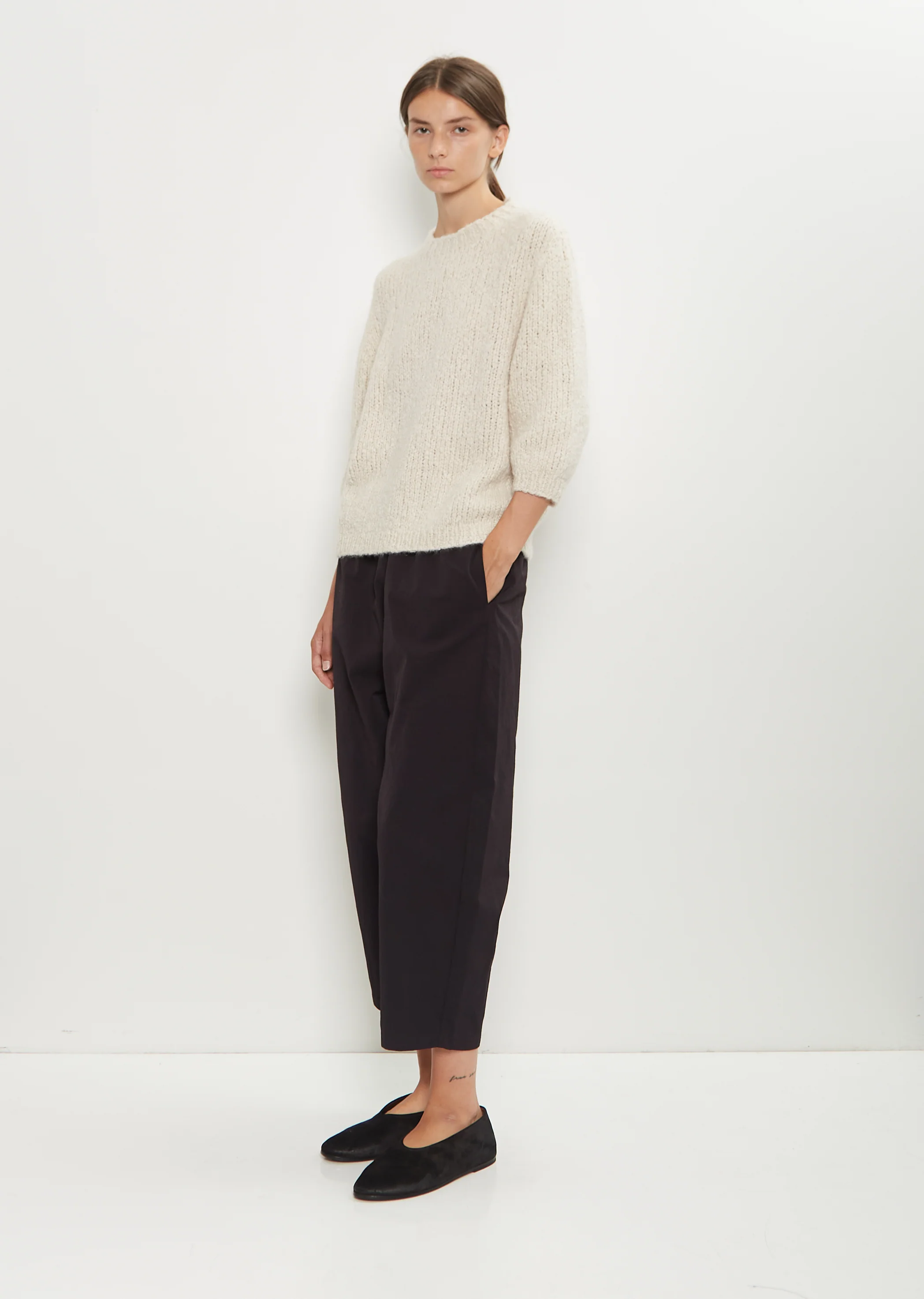 Momo Cashmere Silk Sweater — Ivory - Image 4