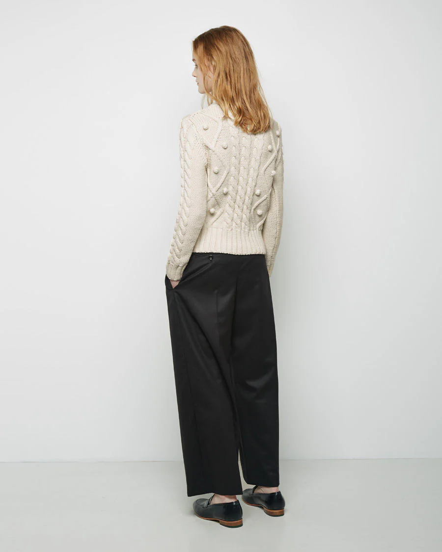 Cropped Wide Leg Flannel Pant - Image 3