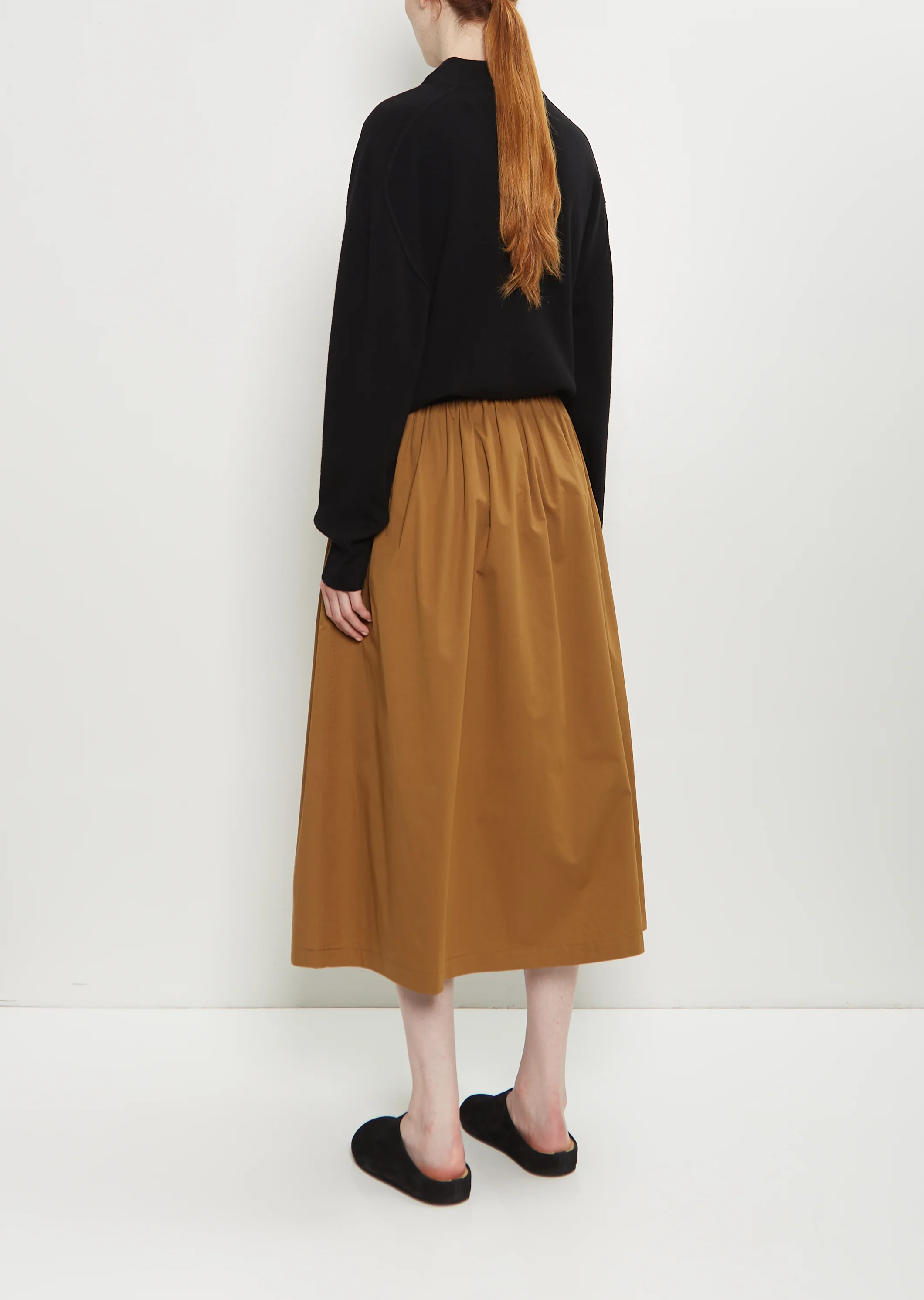 Cotton Gathered Skirt — Hemp - Image 3