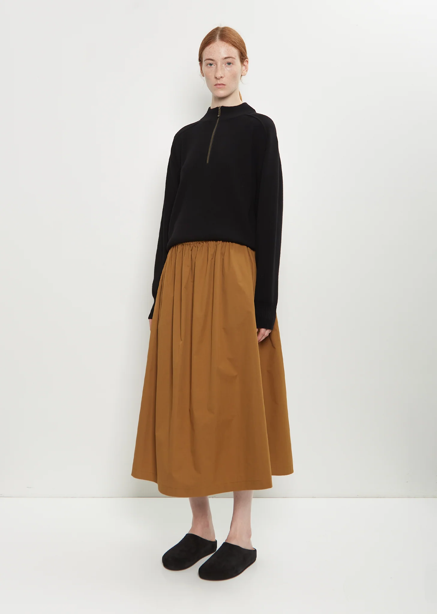 Cotton Gathered Skirt — Hemp - Image 4