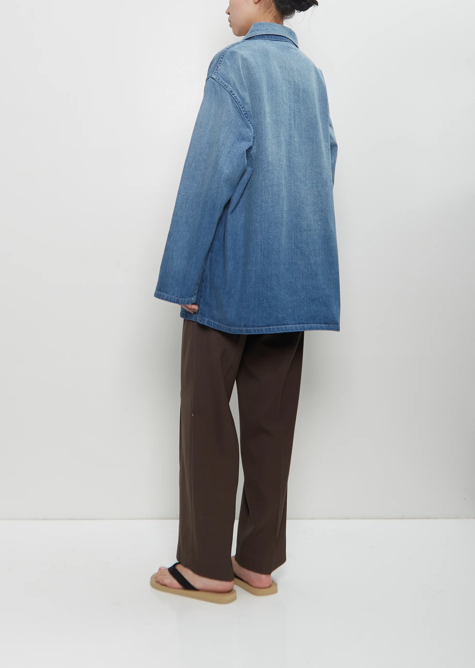 Faded Light Denim Selvedge Pullover Shirt - Image 3