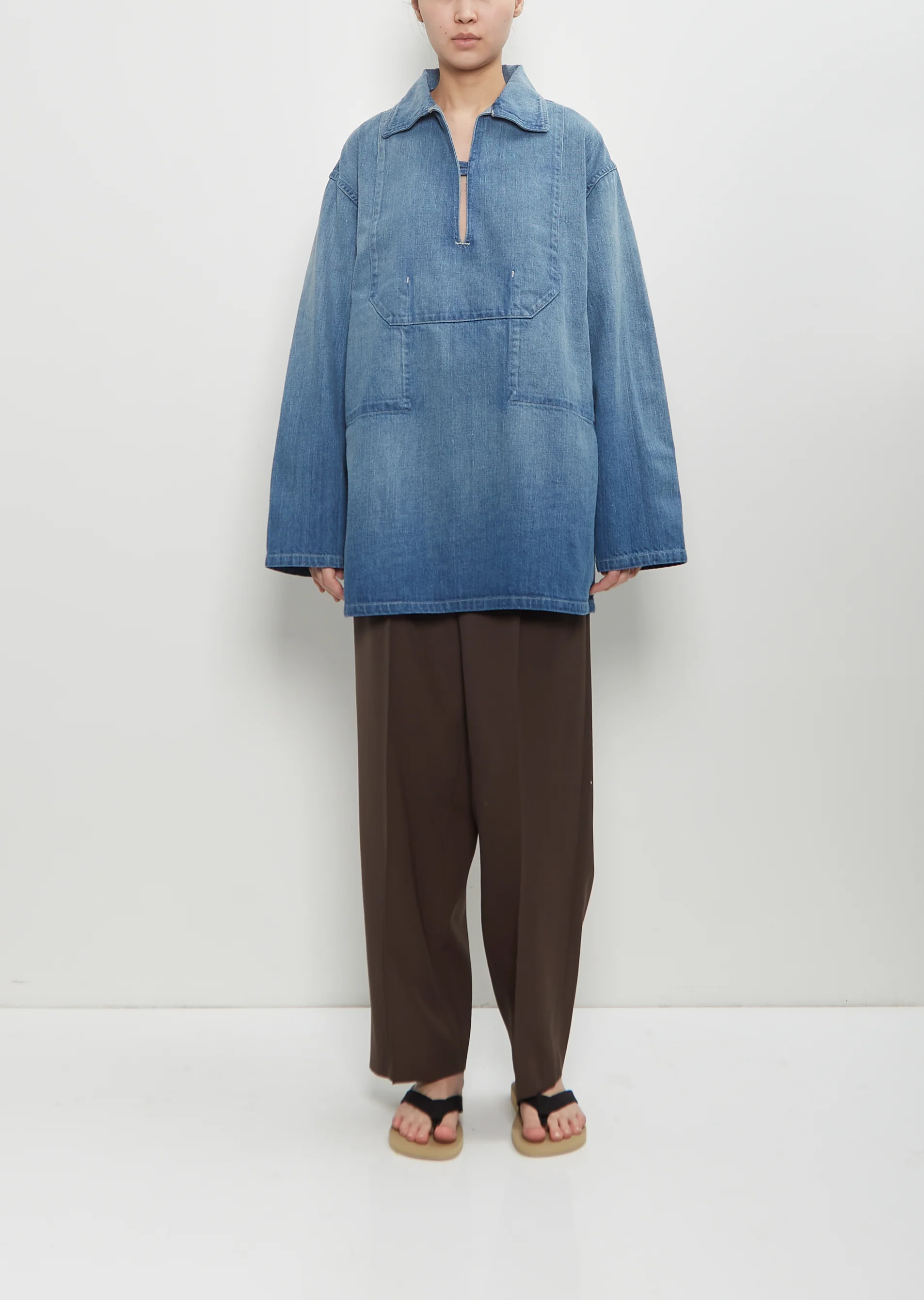 Faded Light Denim Selvedge Pullover Shirt - Image 5