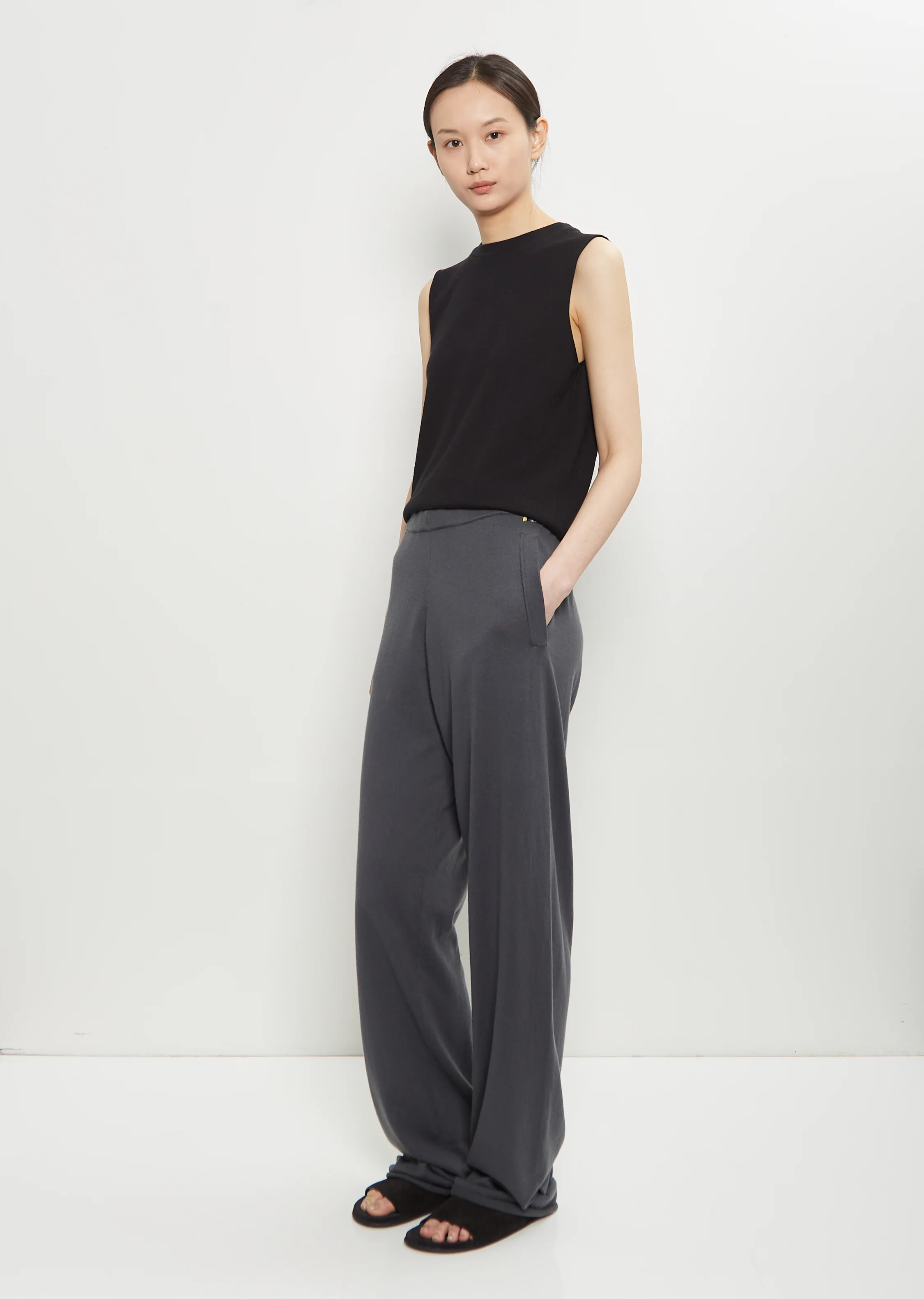 n°353 Cotton Cashmere Relax Trousers — Lake - Image 4