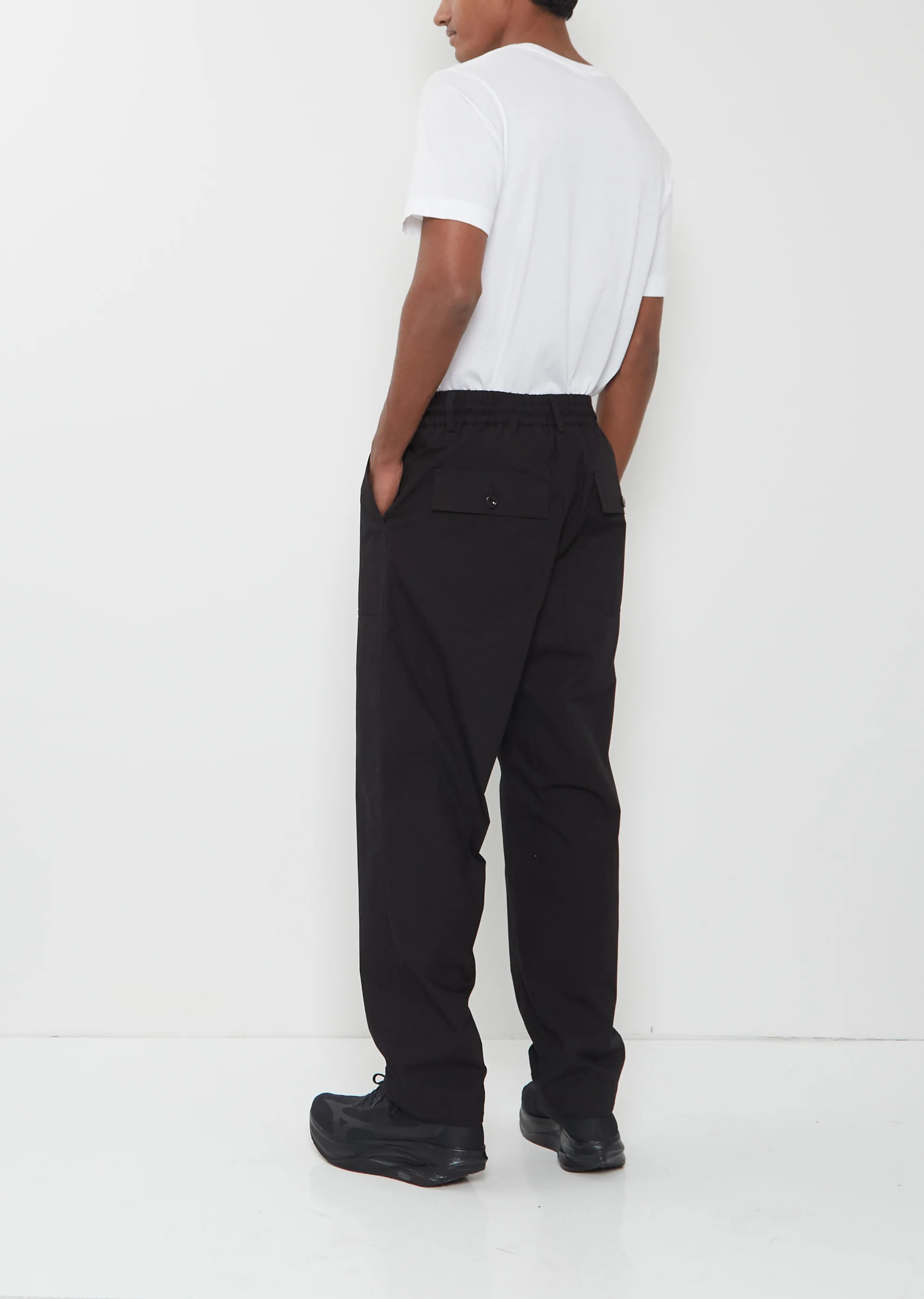 Cotton Nylon Oxford Pants — Black - Image 3