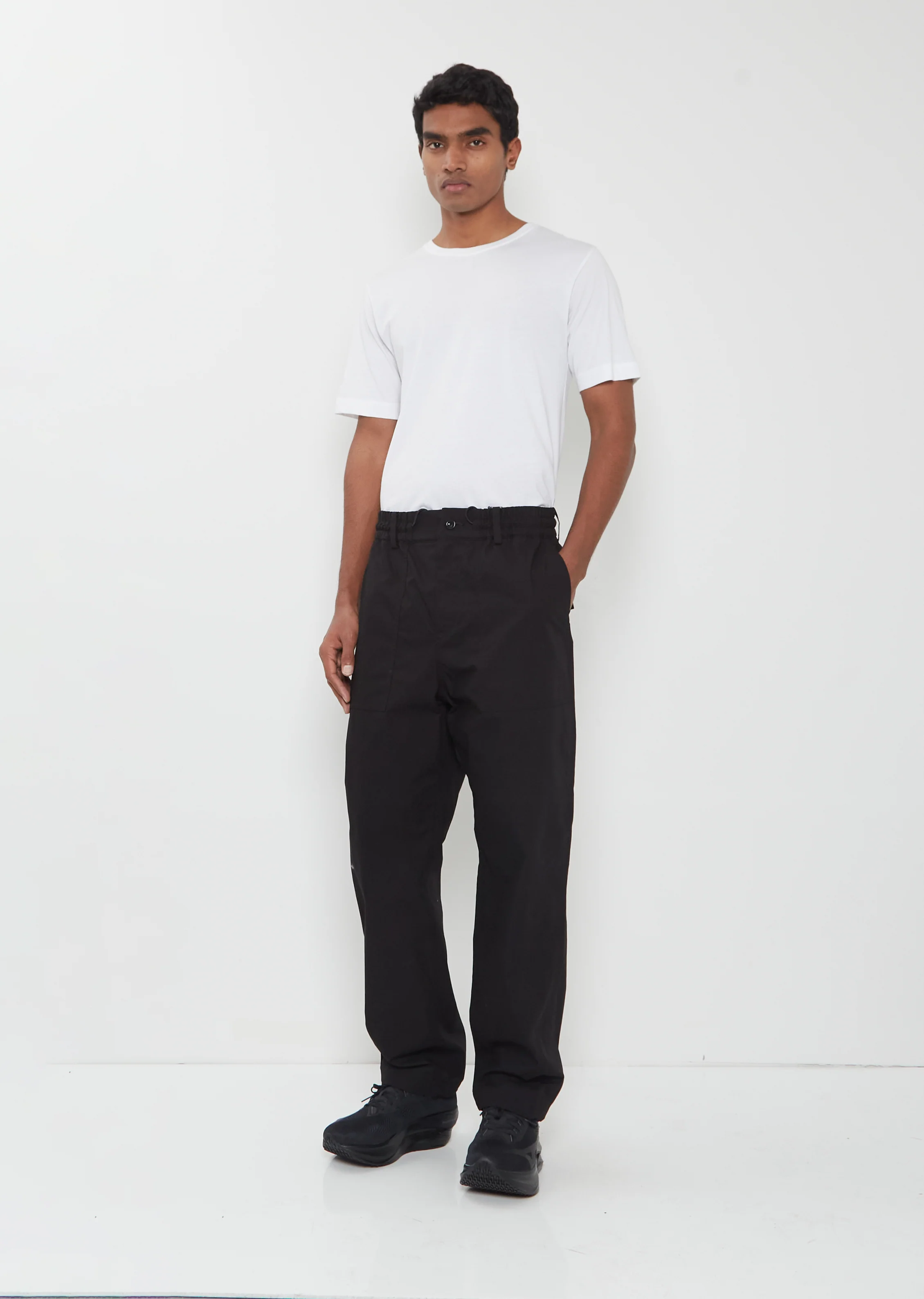 Cotton Nylon Oxford Pants — Black - Image 4