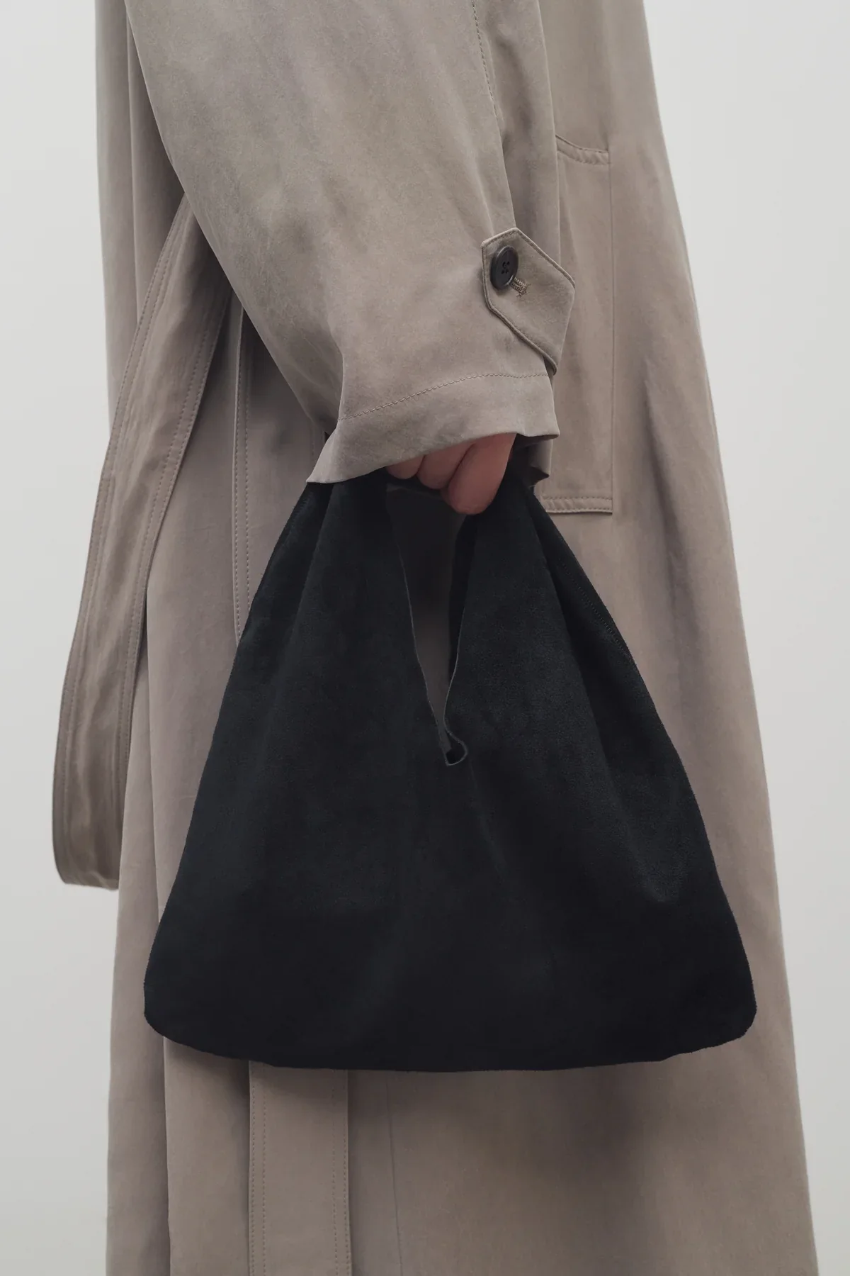 Small Suede Bindle — Black - Image 4