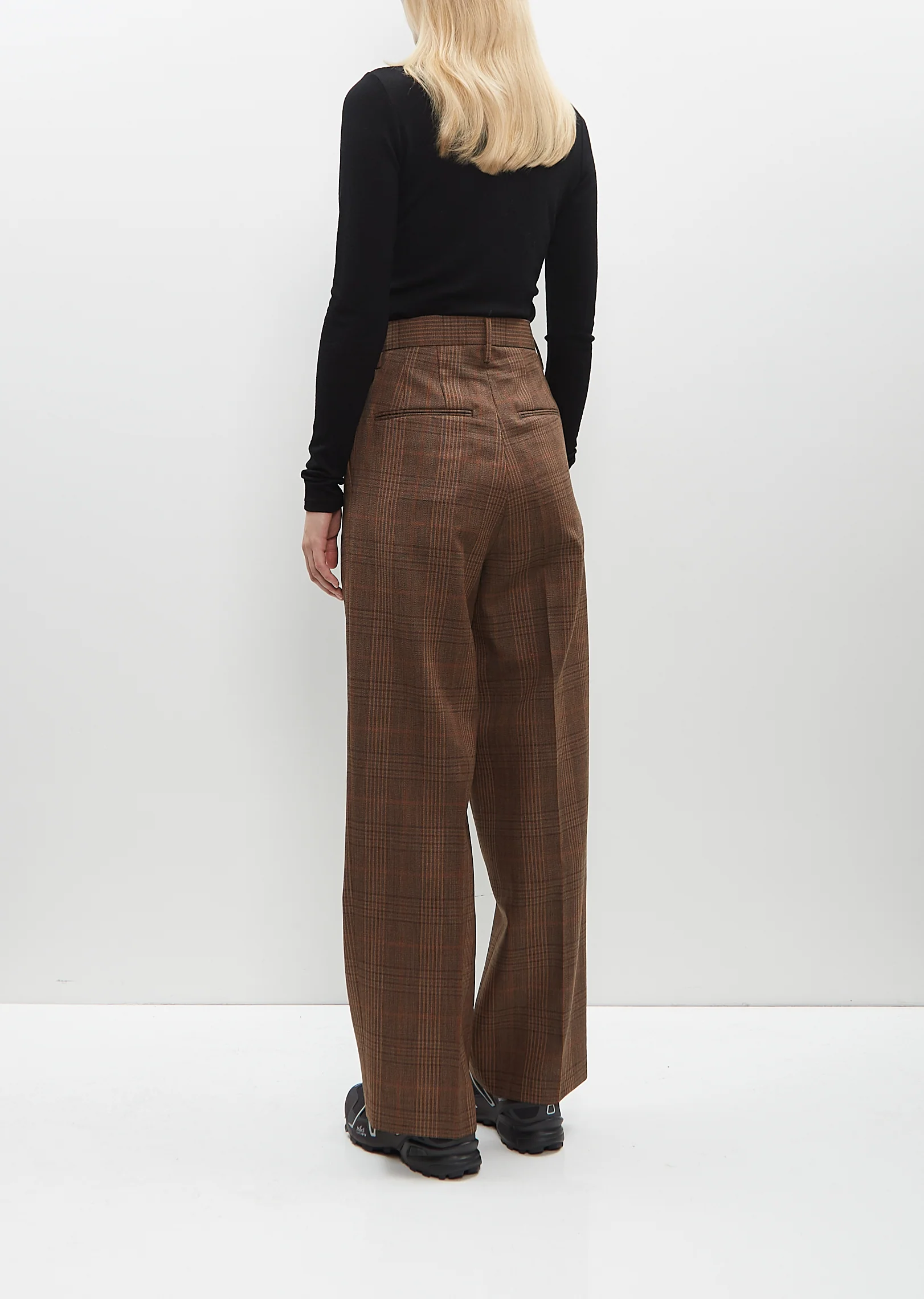 Blue Faced Wool Check Slacks - Image 3