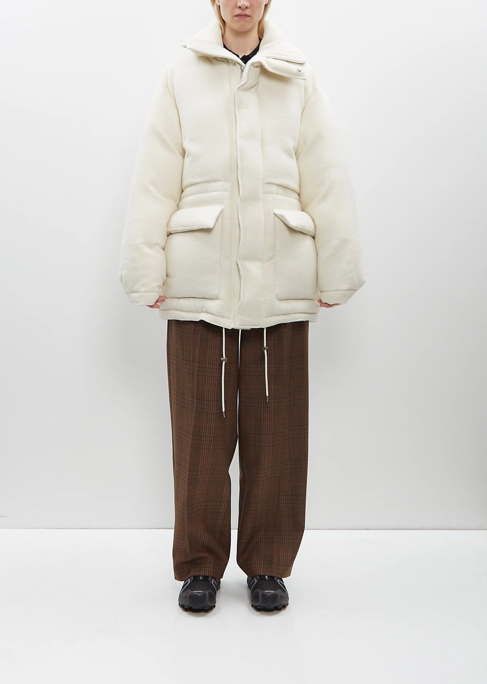 Brushed Alpaca Wool Down Blouson - Image 4