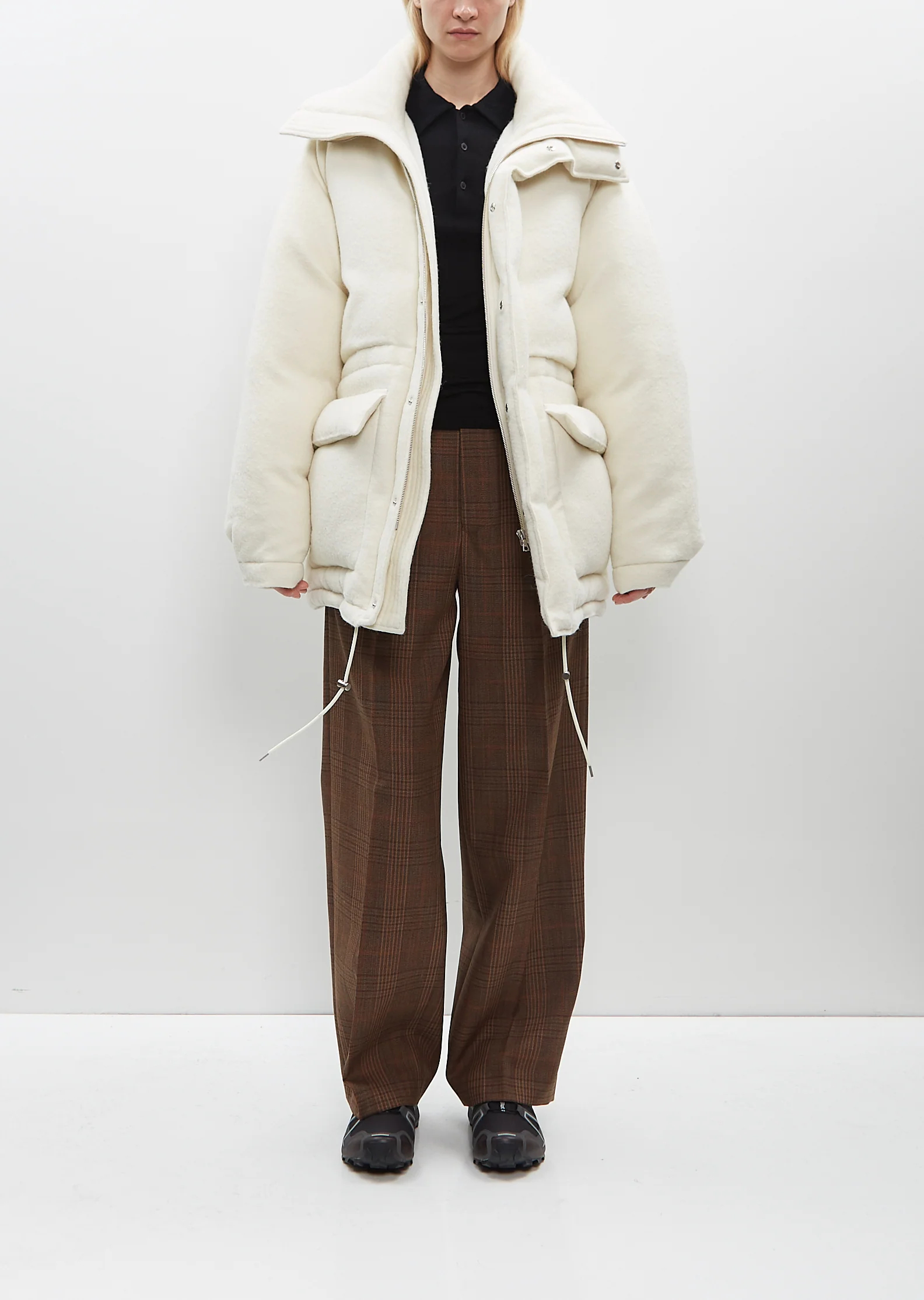 Brushed Alpaca Wool Down Blouson - Image 5