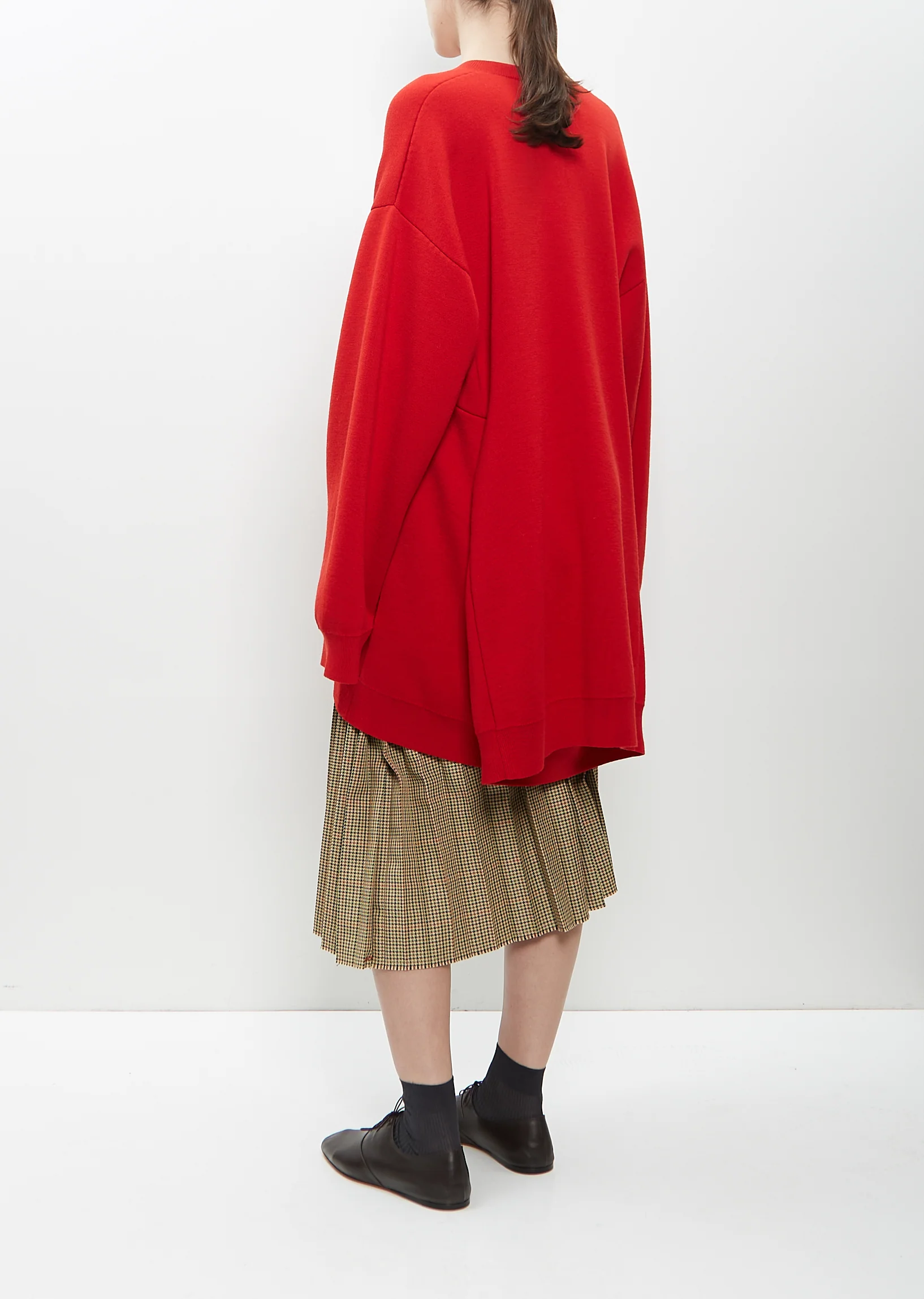 Houndstooth Poly Pleated Skirt - Image 3