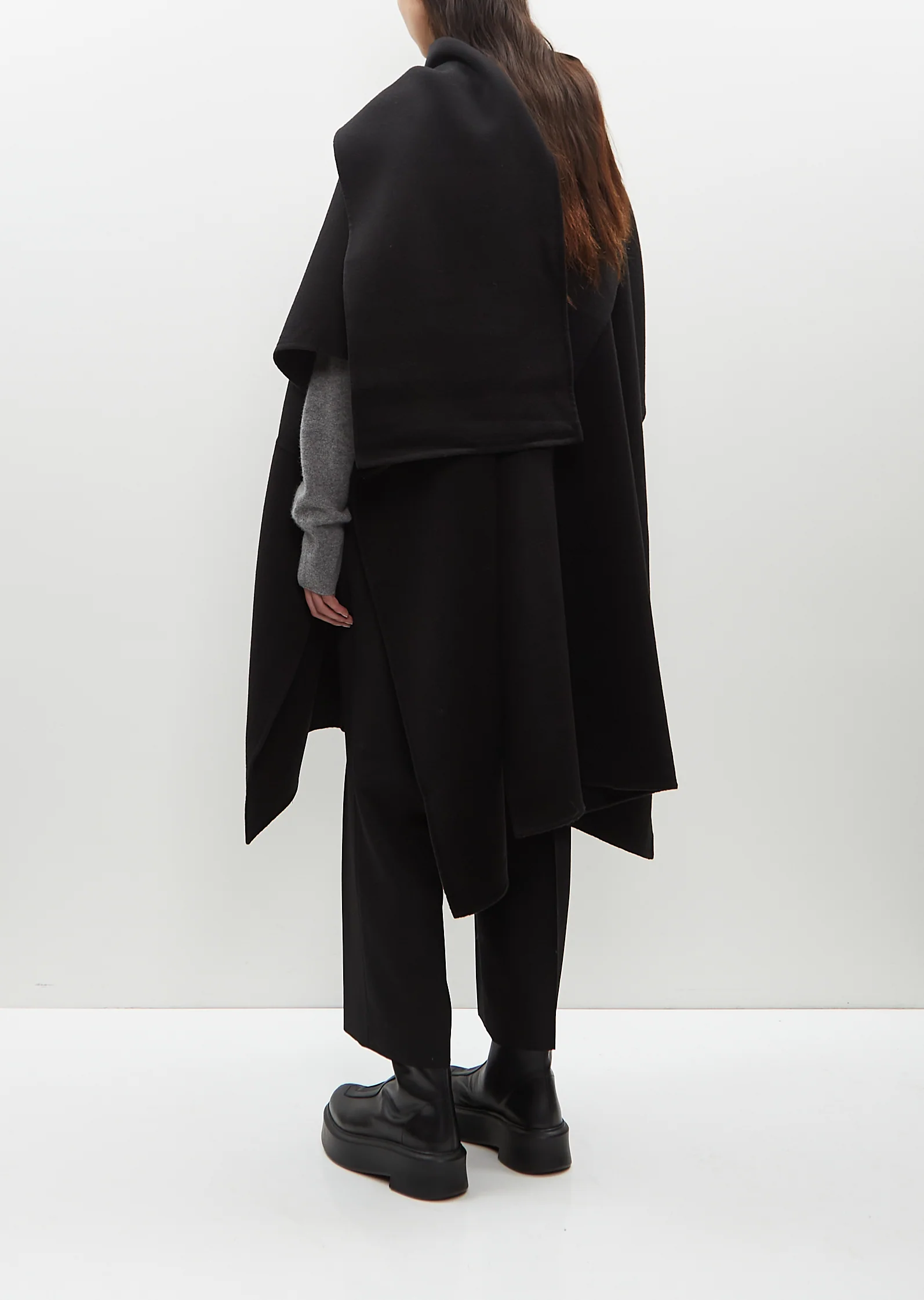 Wool Double Scarf Coat - Image 3