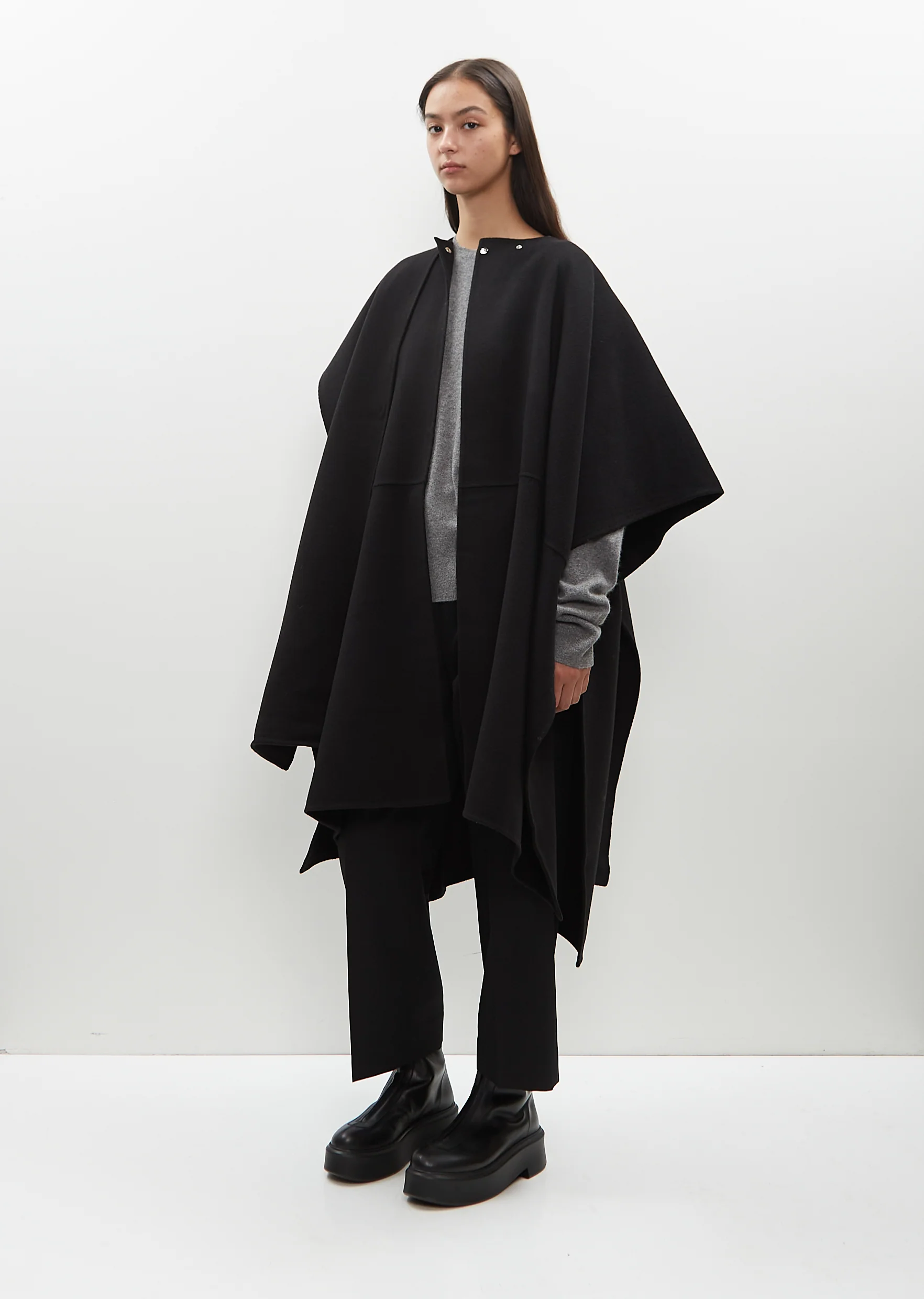 Wool Double Scarf Coat - Image 4