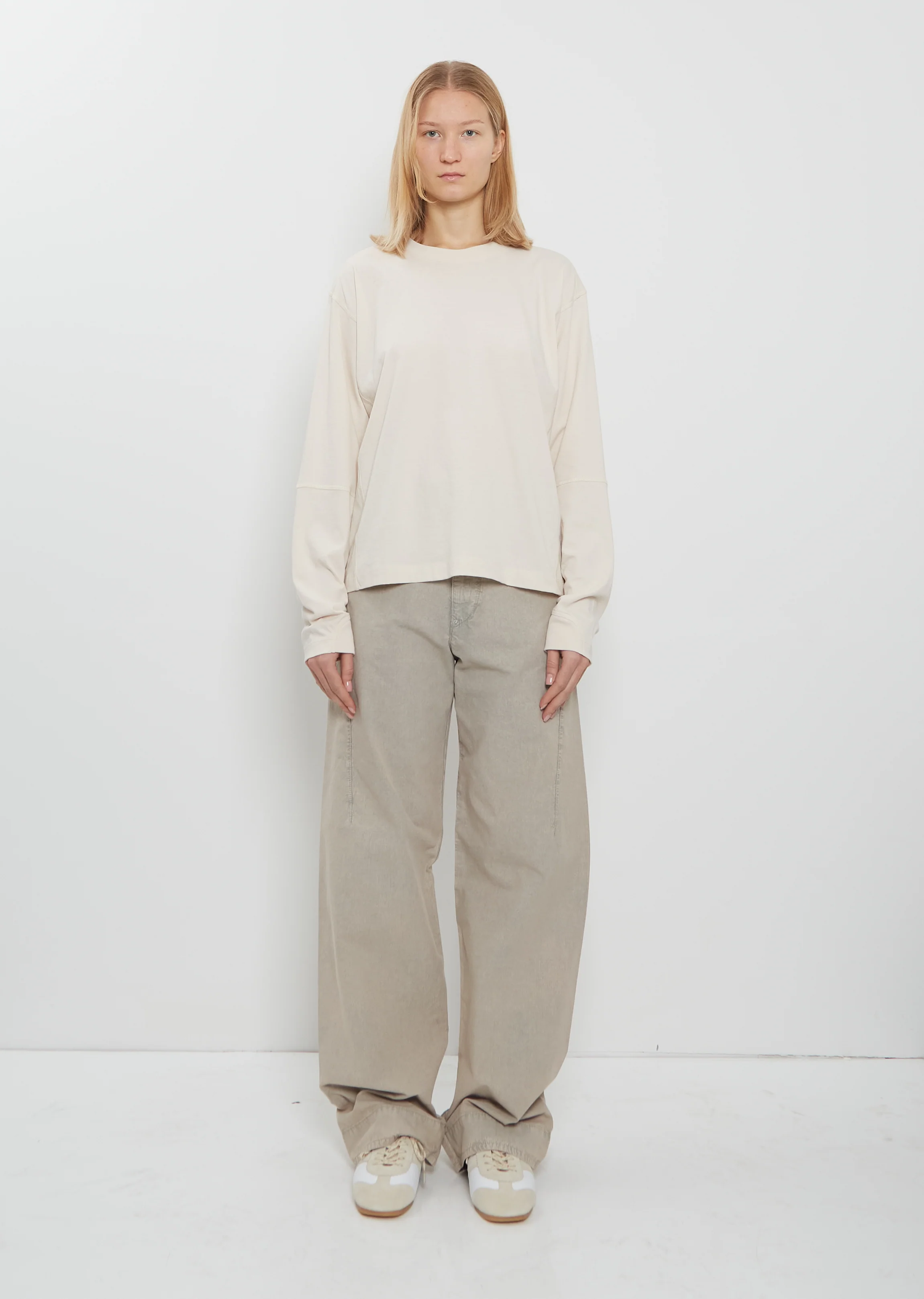 Coverstitch Long Sleeve Cotton T-Shirt - Image 4