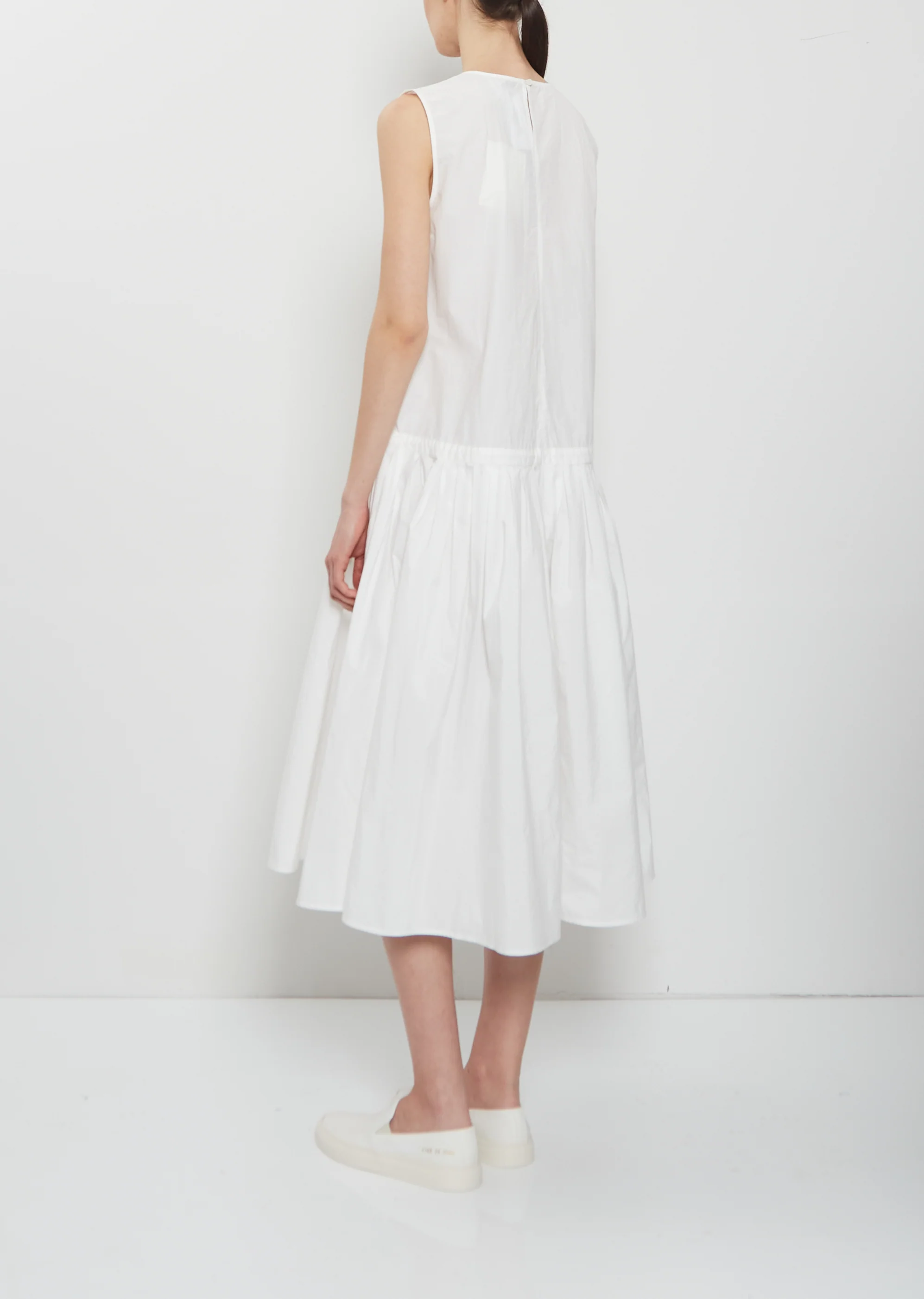 Technical Cotton Sleeveless Dress — Meringue - Image 3