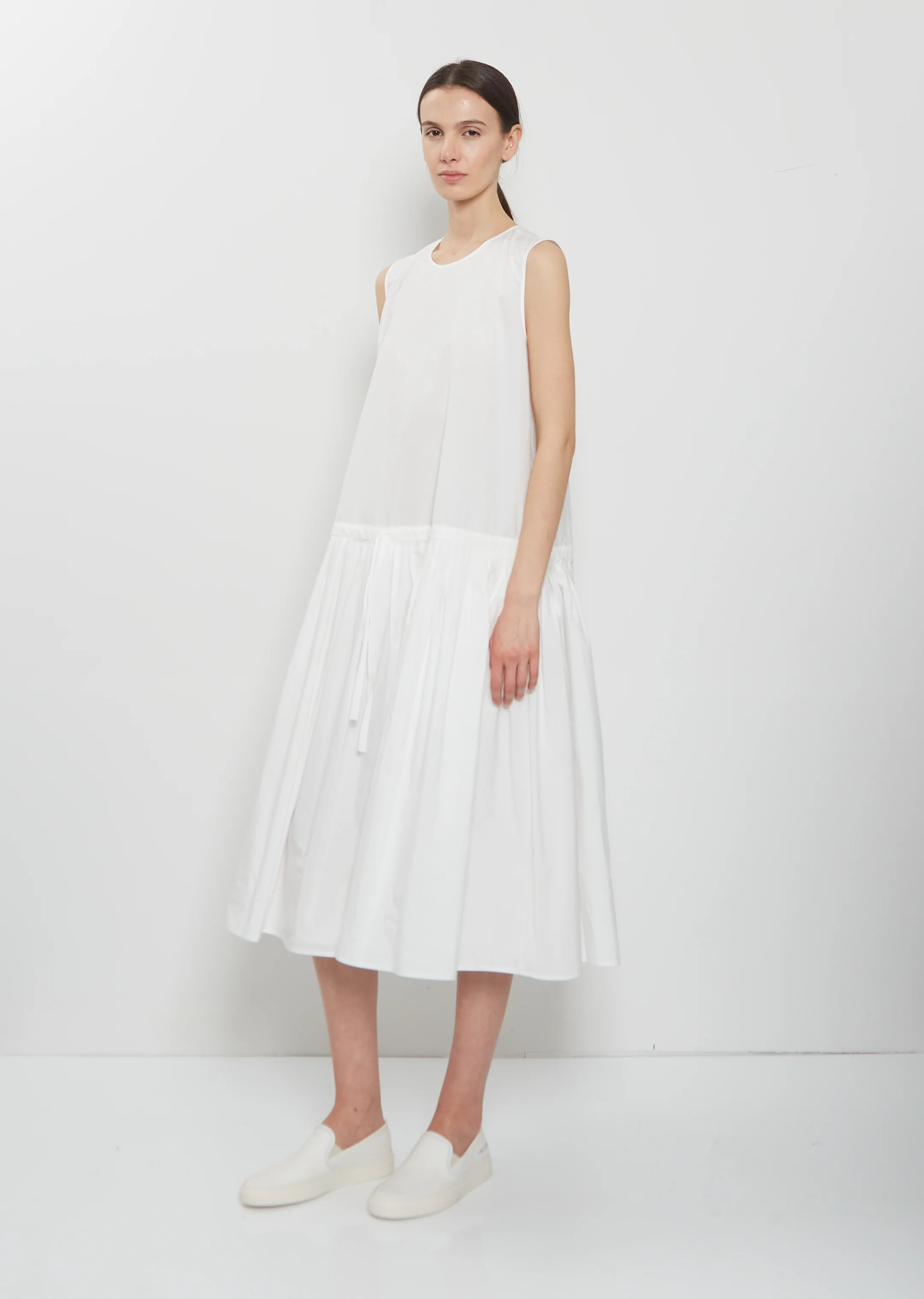 Technical Cotton Sleeveless Dress — Meringue - Image 4