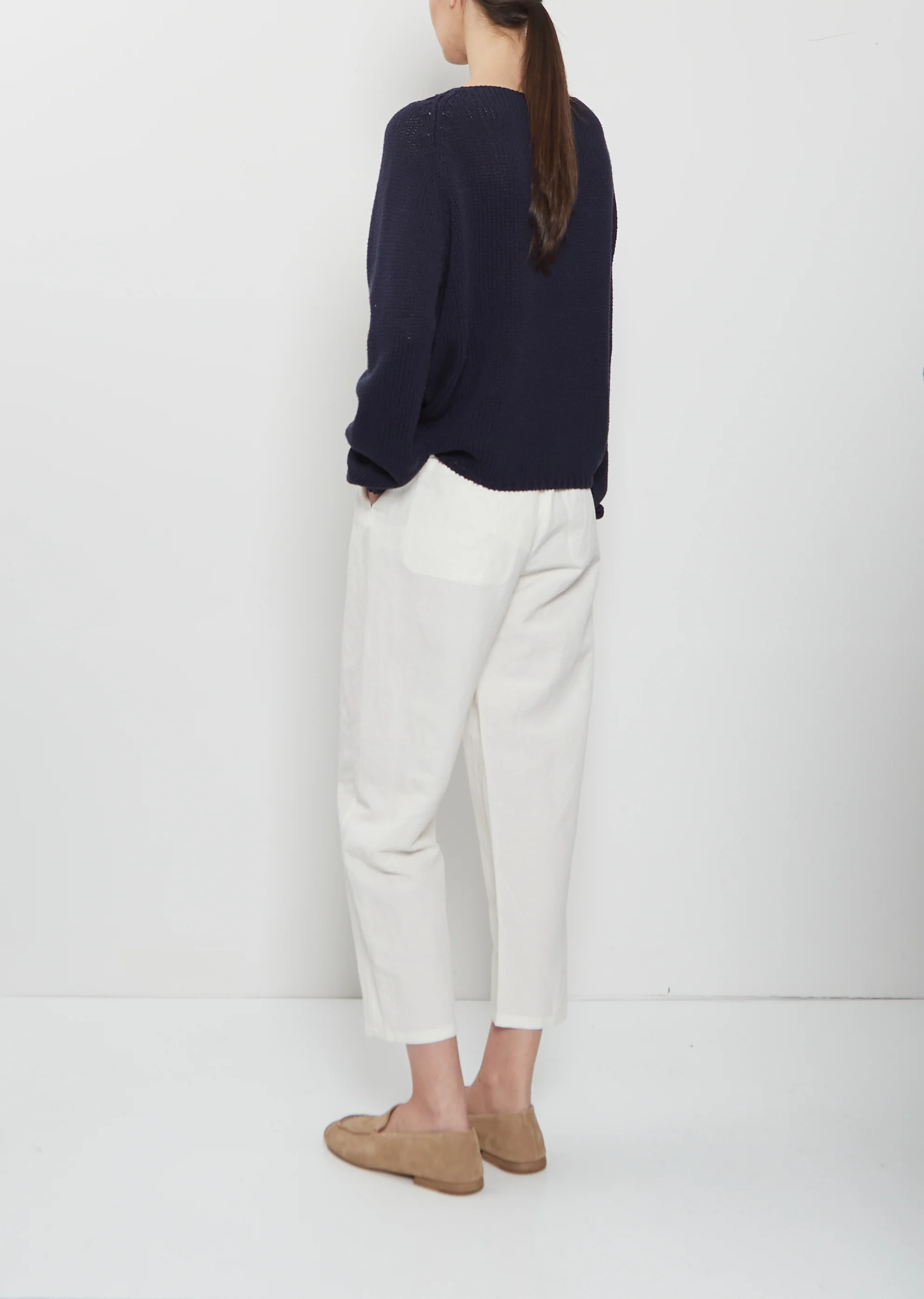 Boat Neck Silk Sweater — Abyss - Image 3