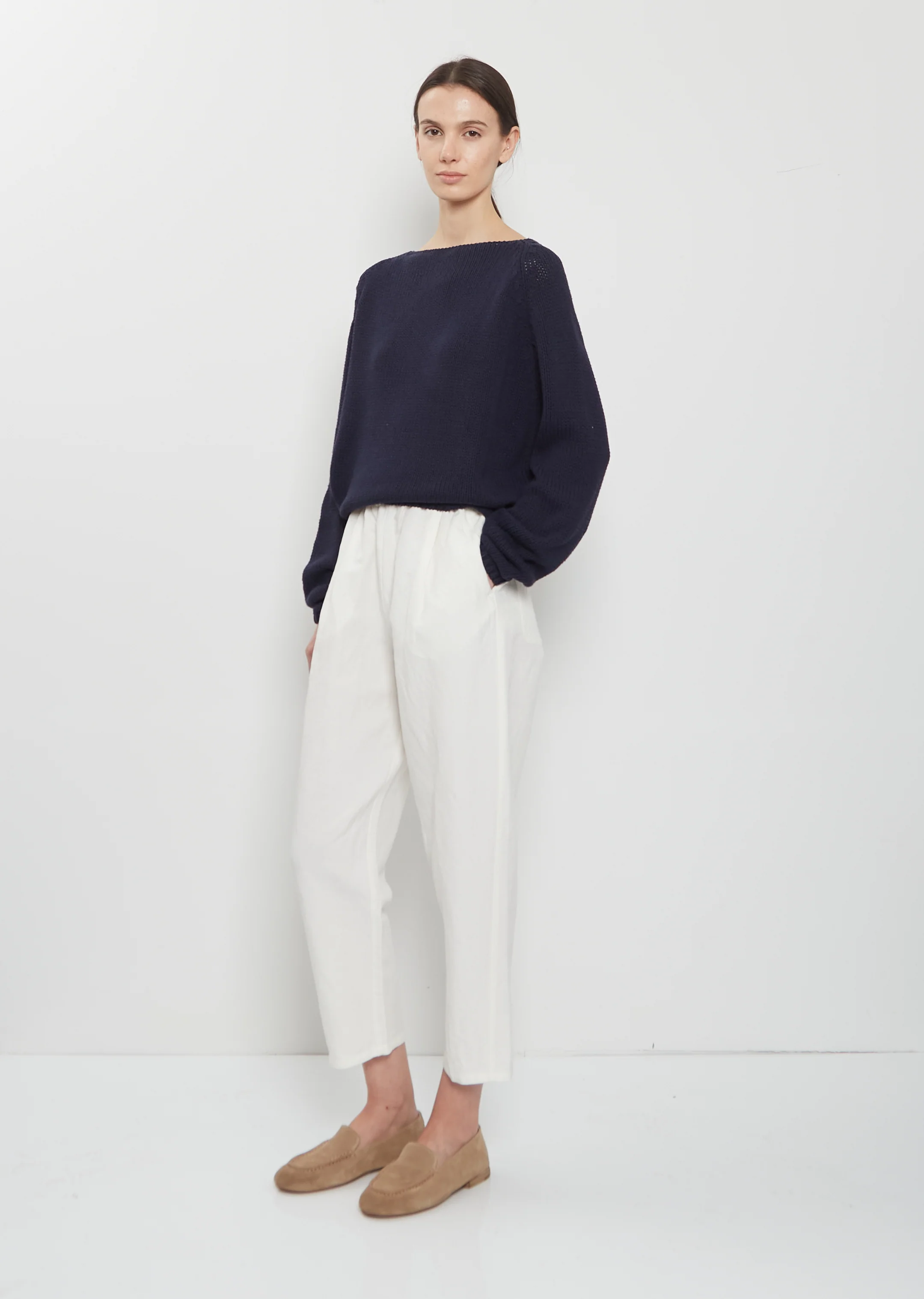 Boat Neck Silk Sweater — Abyss - Image 4