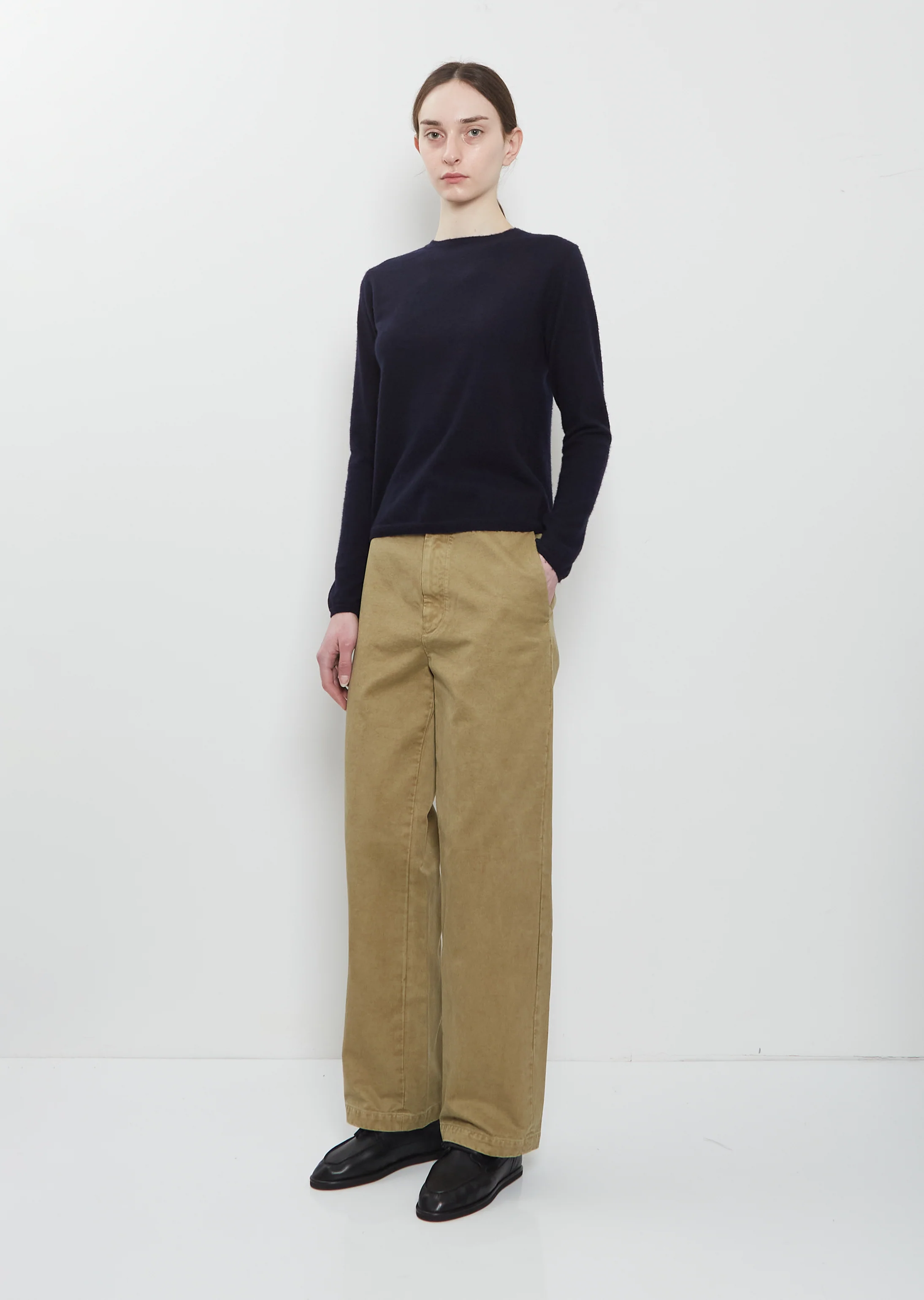 Dyed Cotton Chino Pants — Beige - Image 4