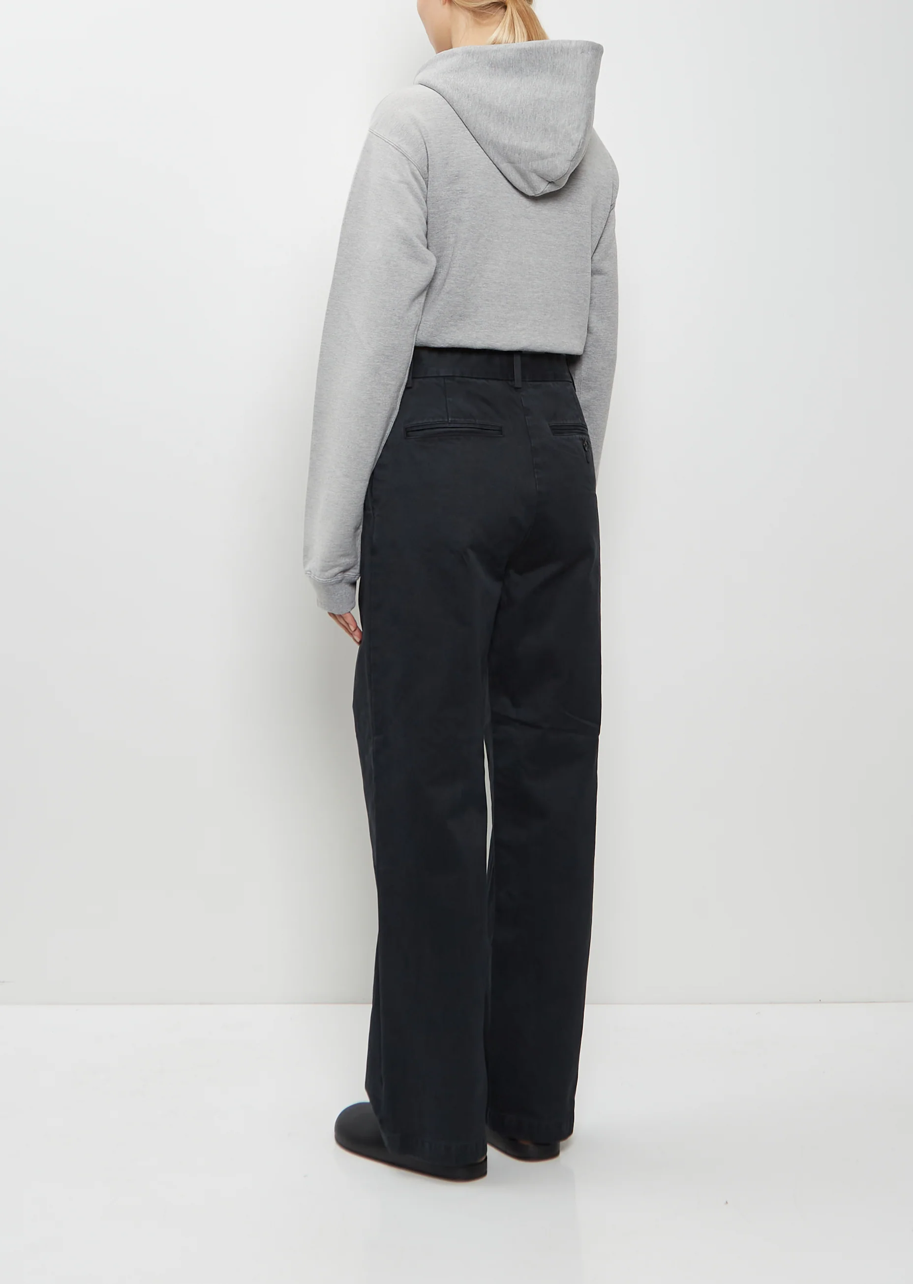 Dyed Cotton Chino Pants — Black - Image 3