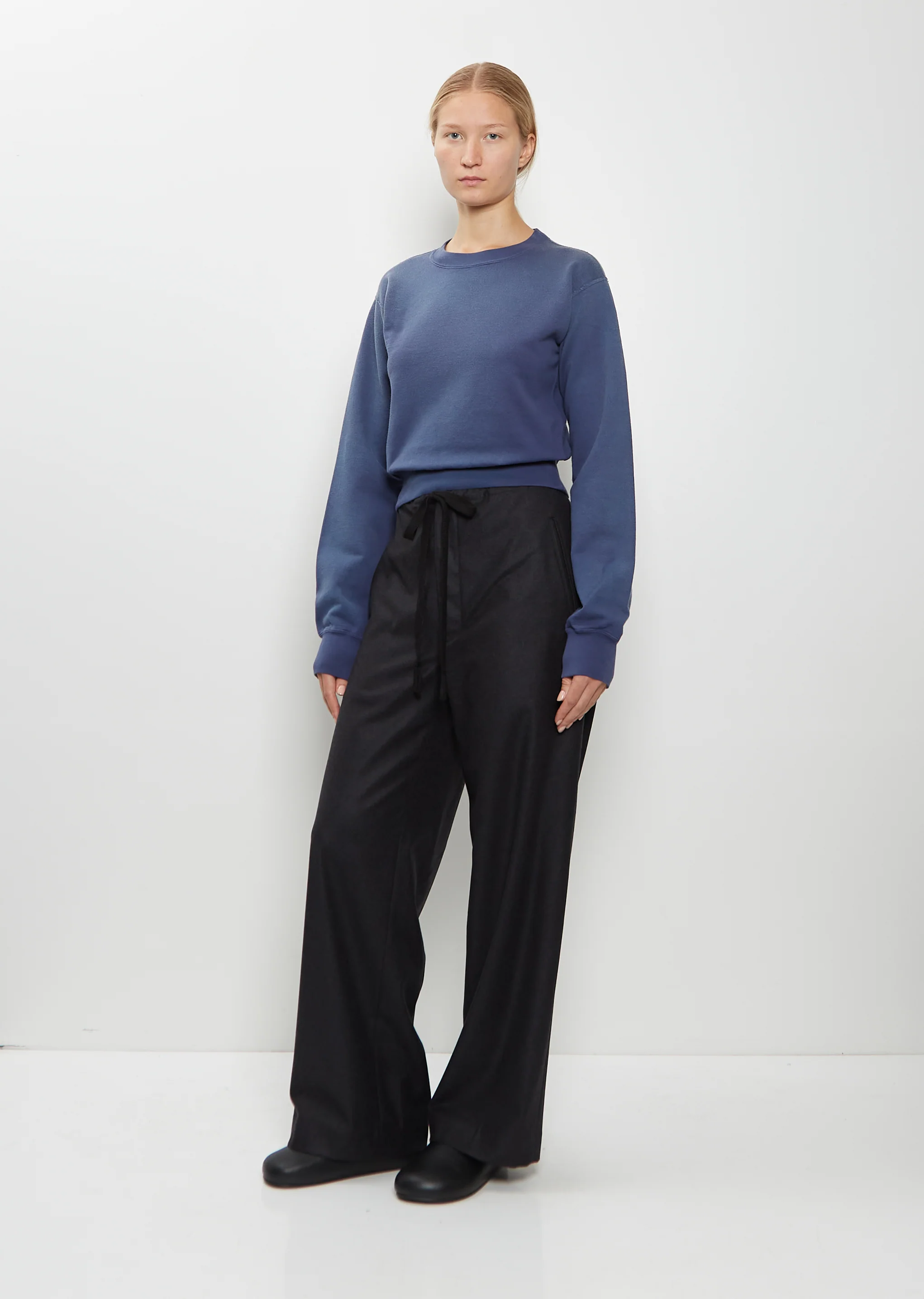 Dyed Pima Cotton Sweatshirt — Light Navy - Image 4