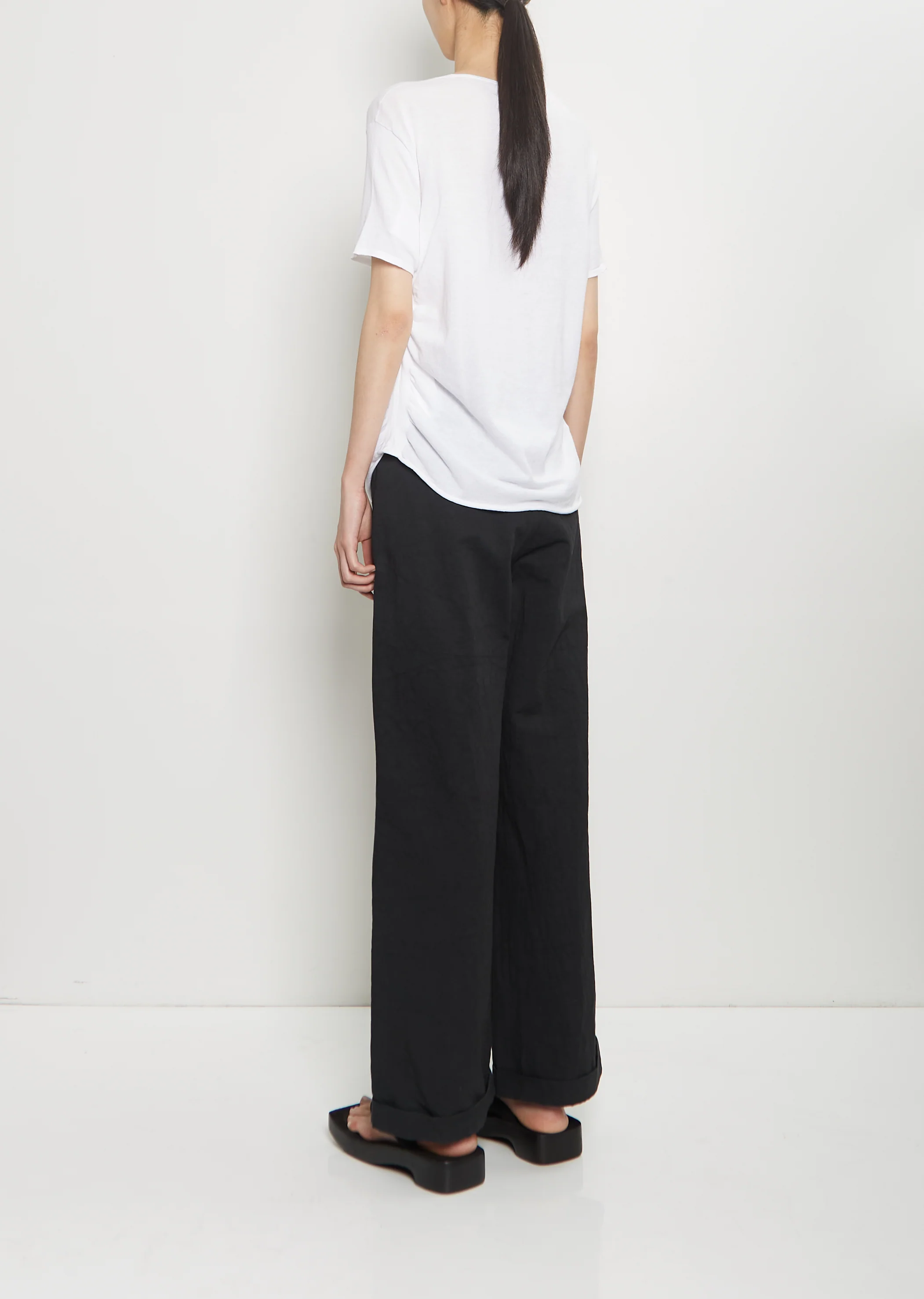Pima Cotton Drape Tee — White - Image 3