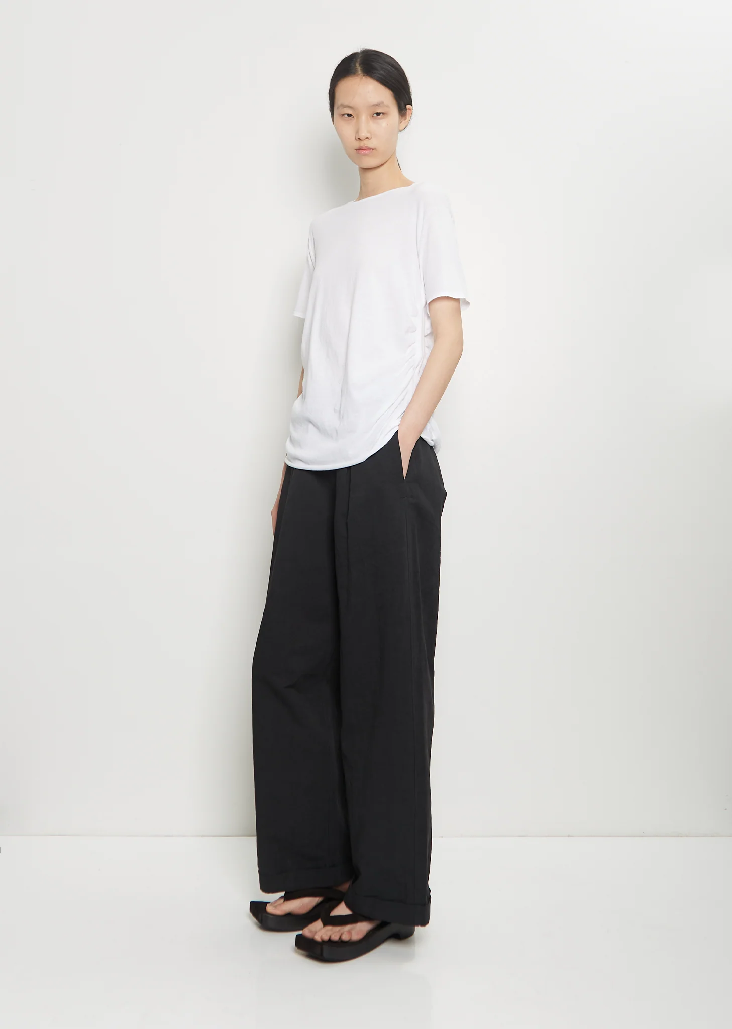 Pima Cotton Drape Tee — White - Image 4