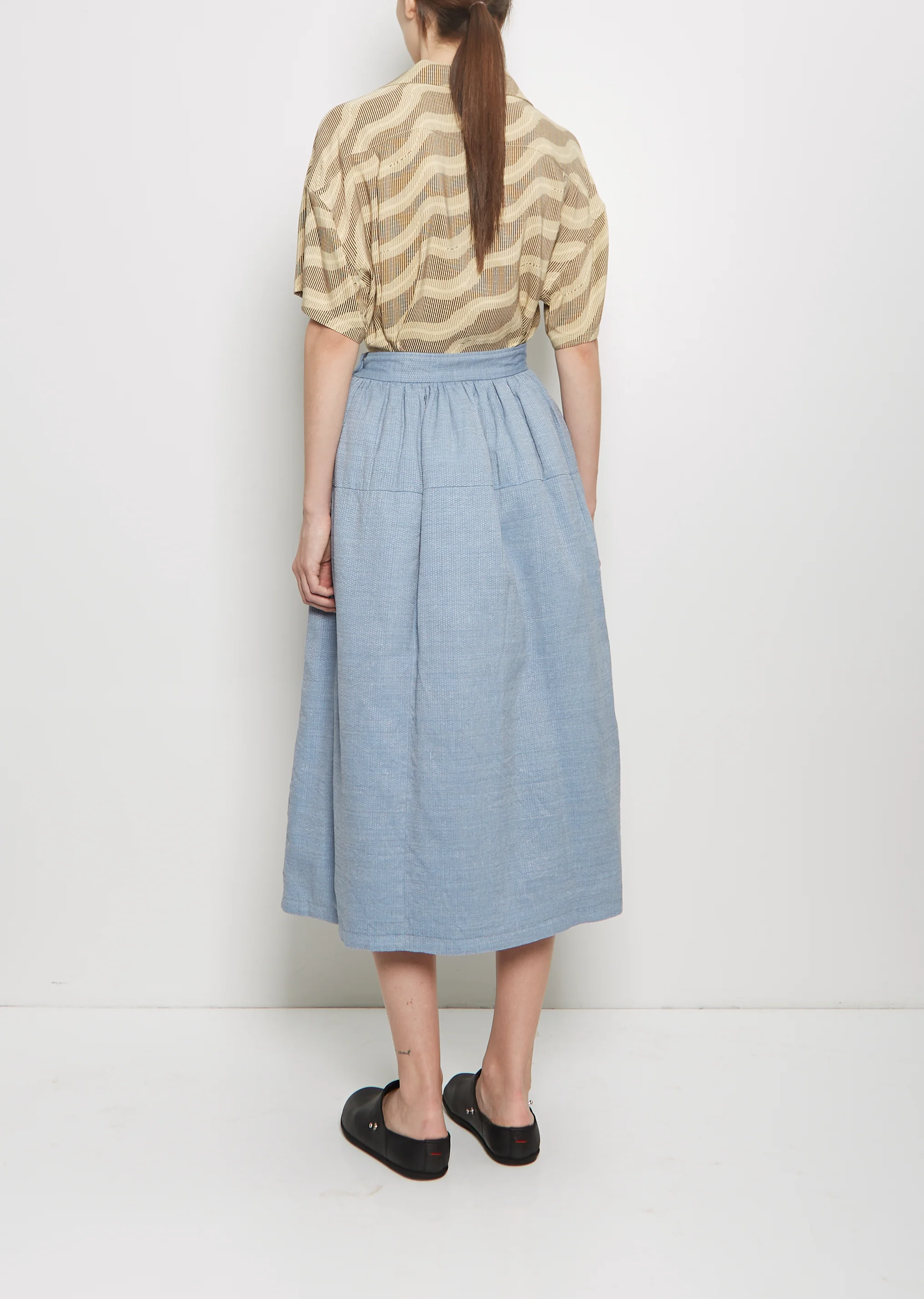 Wool Linen Elevation Sashinko Down Skirt - Image 3