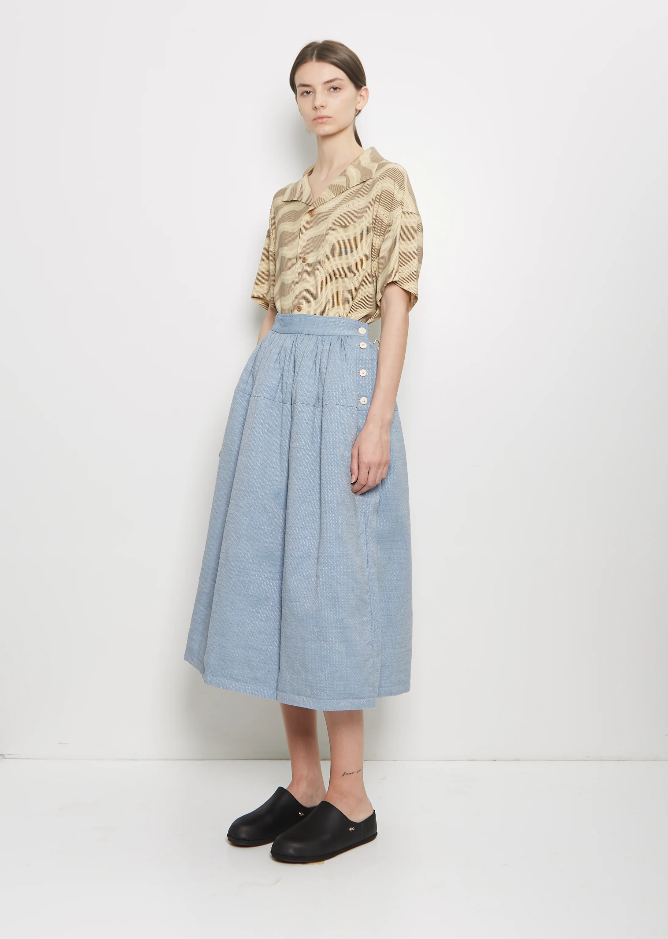 Wool Linen Elevation Sashinko Down Skirt - Image 4