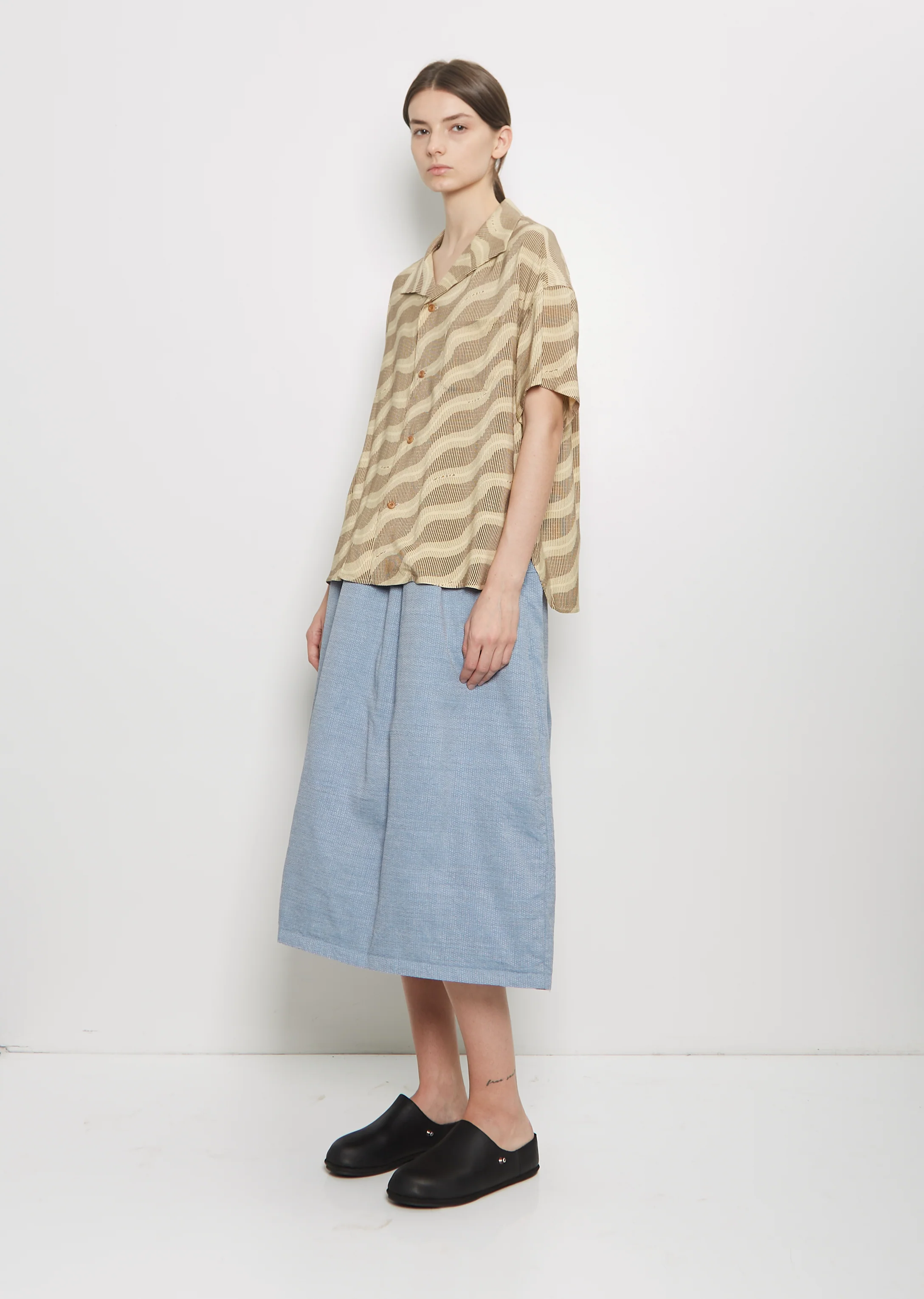 Julie Open Collar Blouse — Brown - Image 4