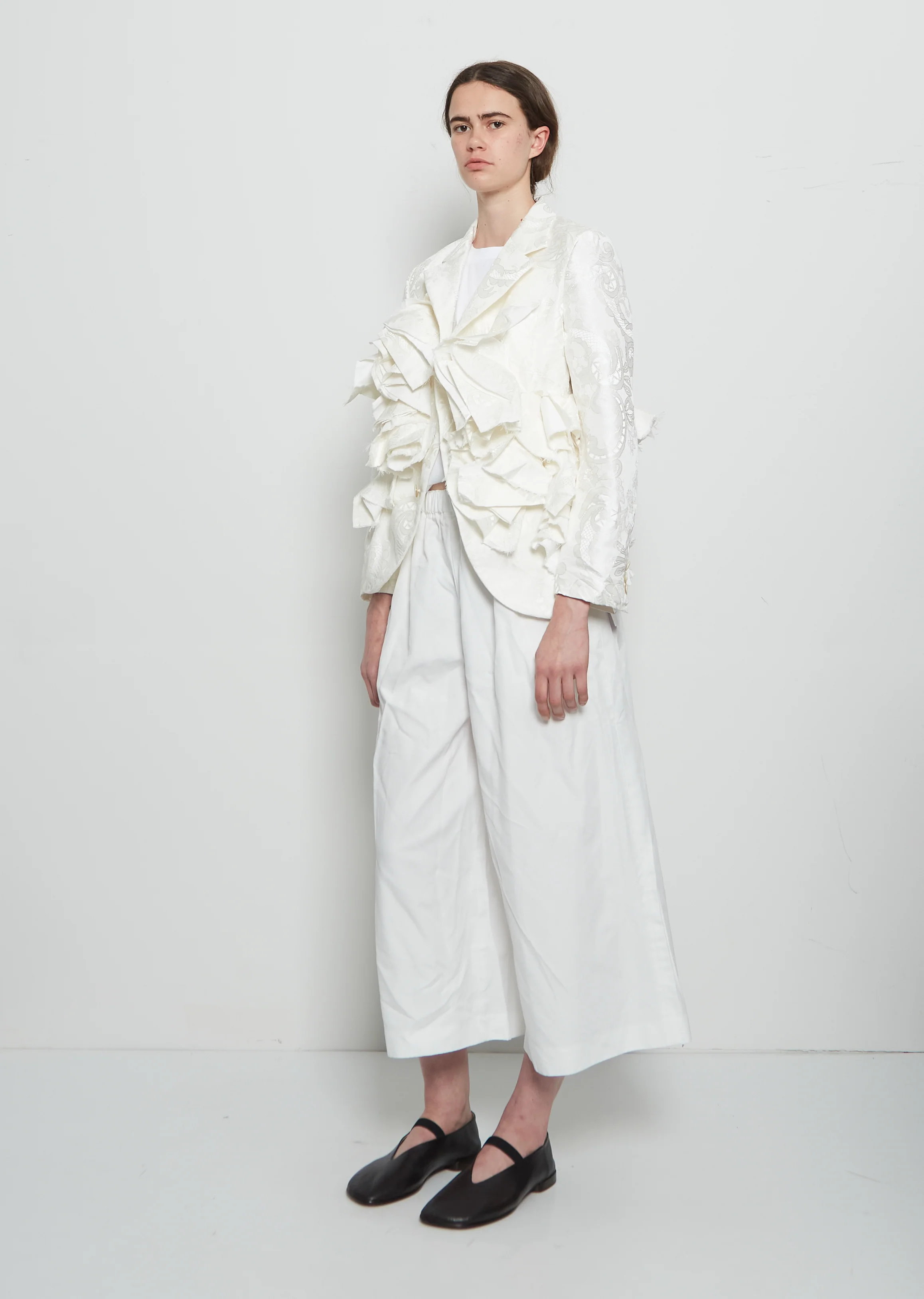 Grosgrain Lace Ruched Blazer - Image 4