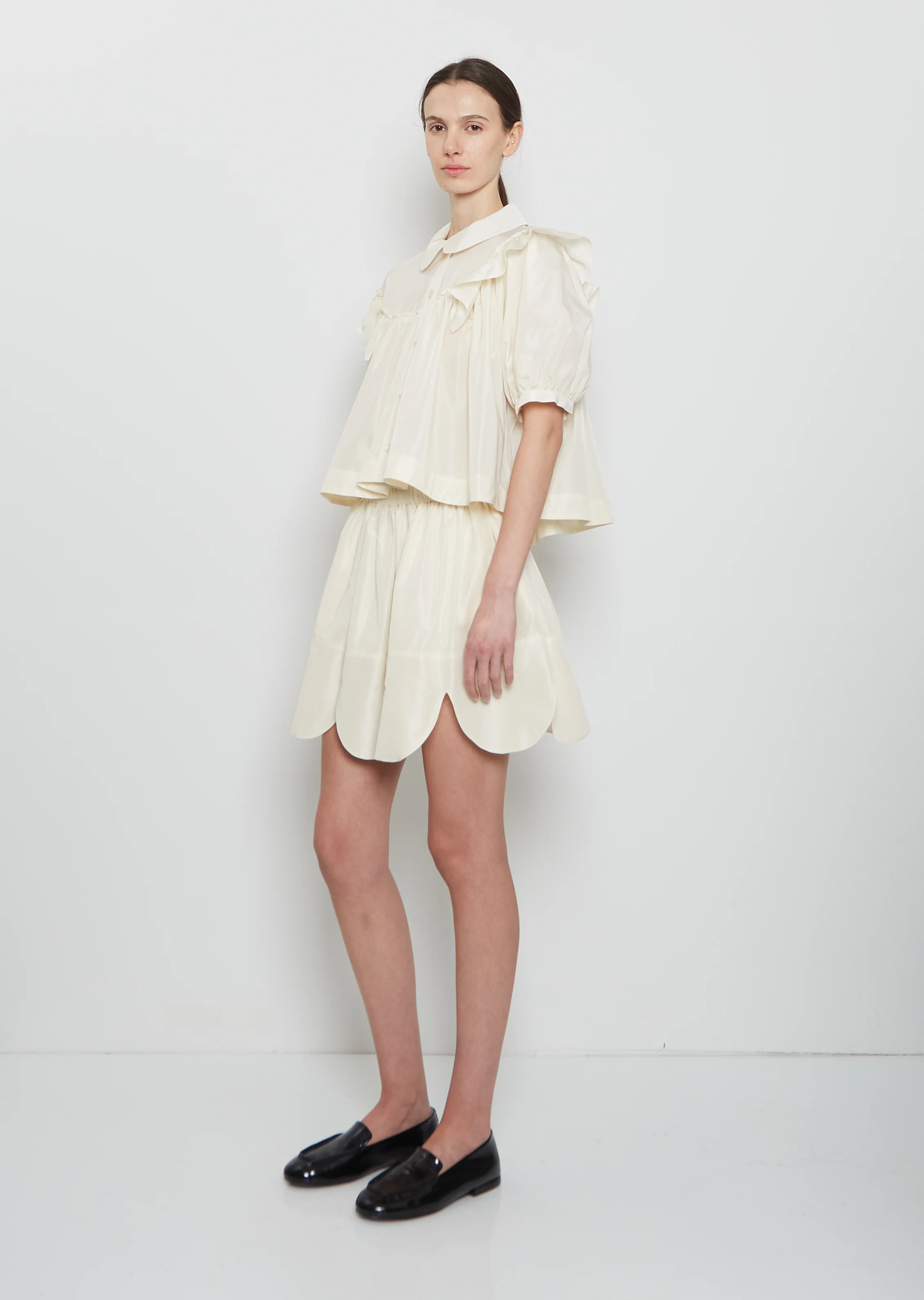 Puff Sleeve Cropped Shirt - Image 4